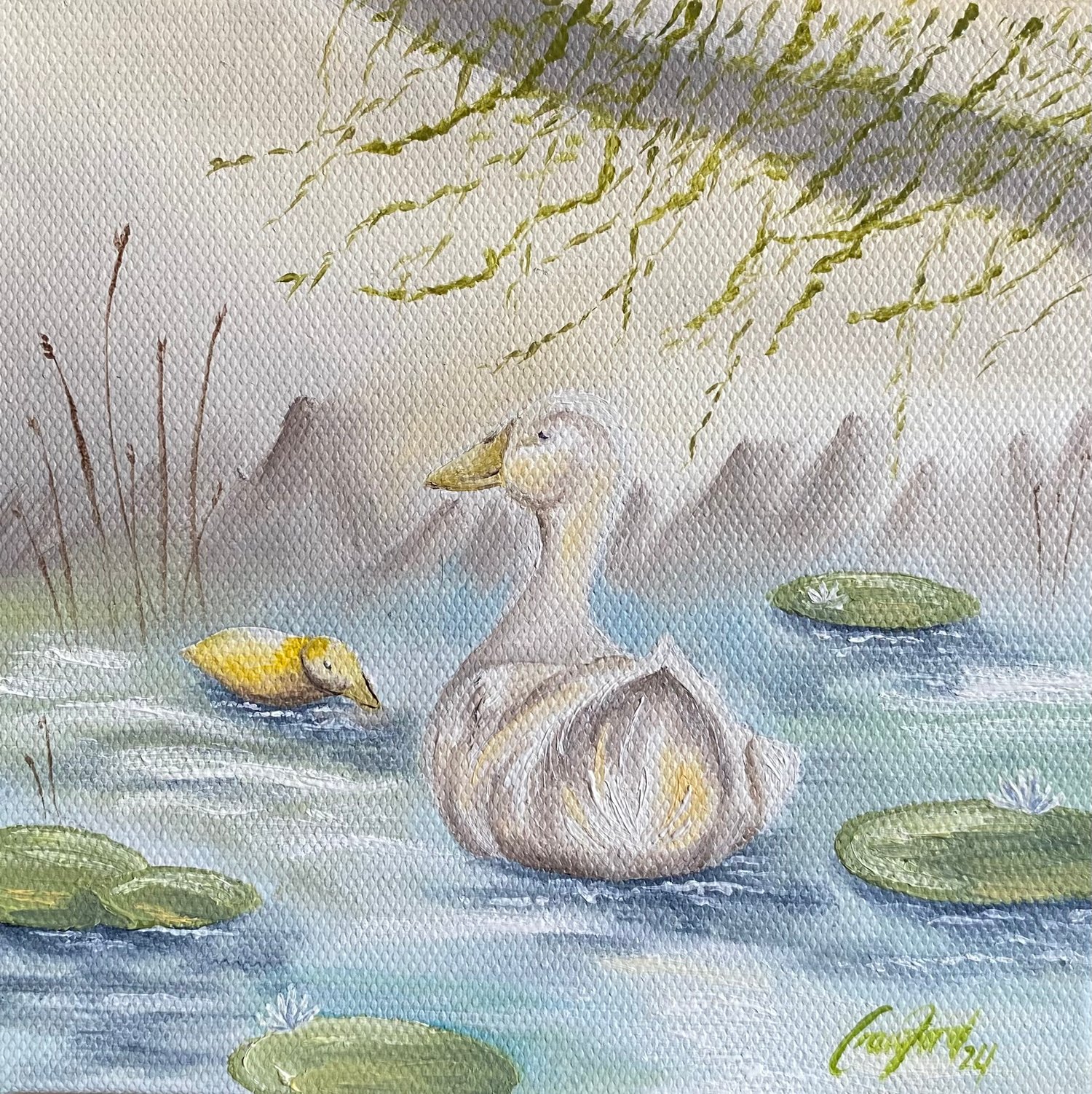 custom art, interior design, oil painting, wild life art, paintings, art, trending, unique art, Cindy Crawford, fine art painting, Crawford Fine Art, ducks