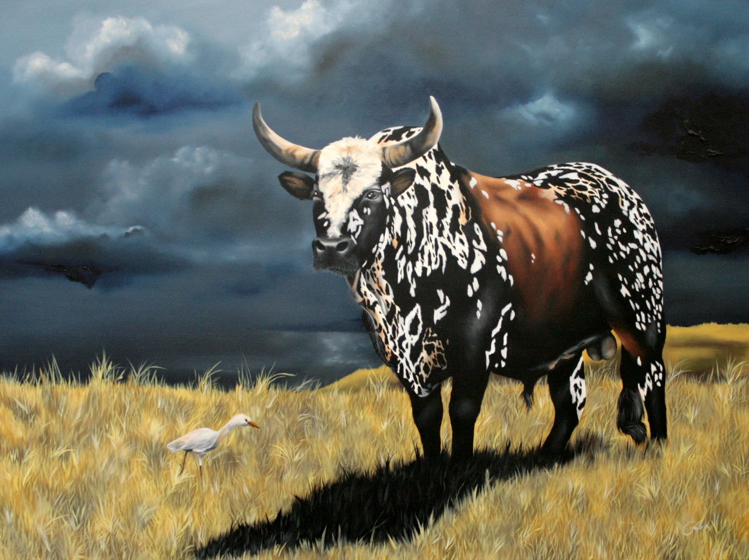 custom art, interior design, oil painting, wild life art, paintings, art, trending, unique art, Cindy Crawford, fine art painting, Crawford Fine Art, cow