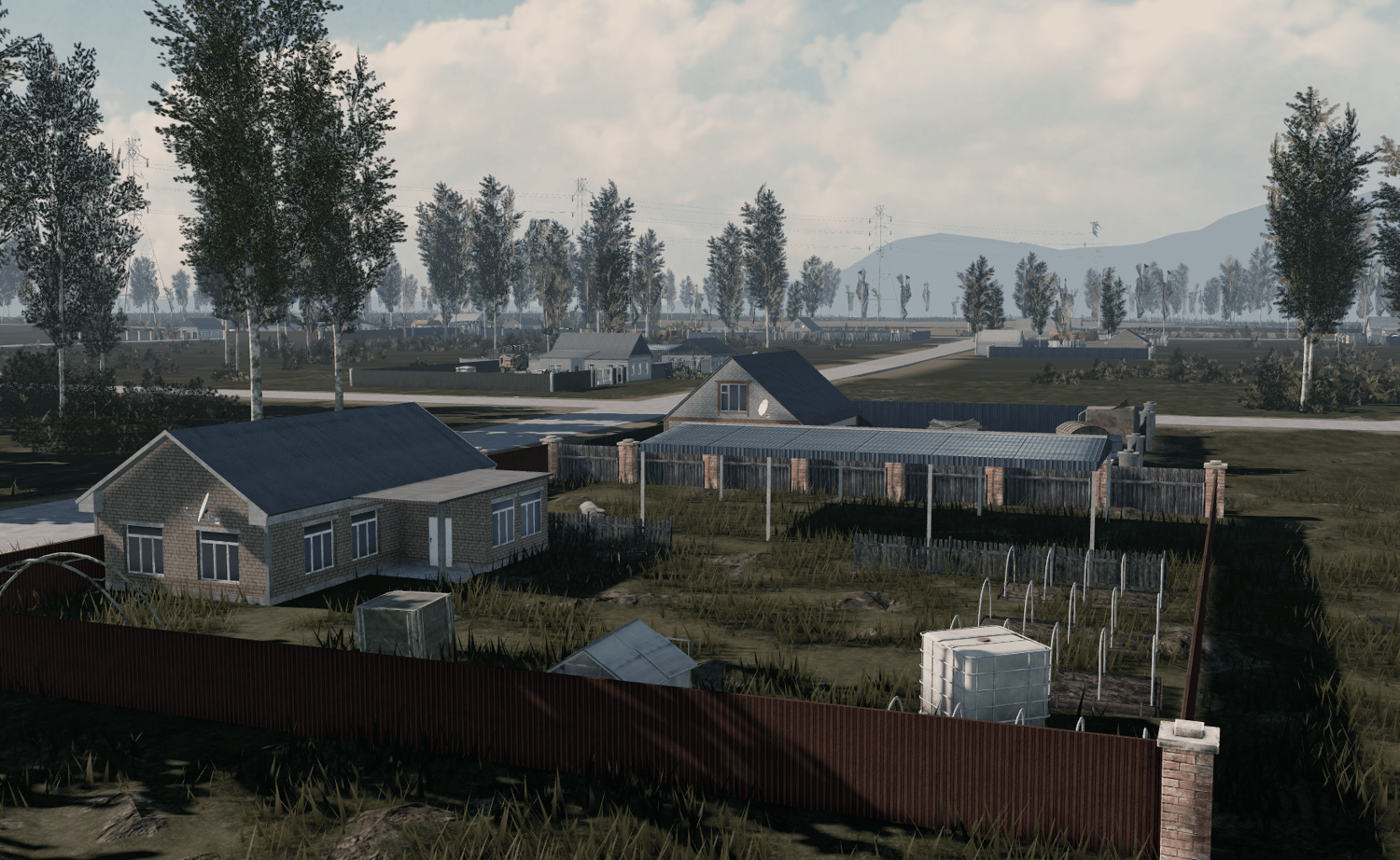Roblox map of modern Russian countryside with empty roads and houses
