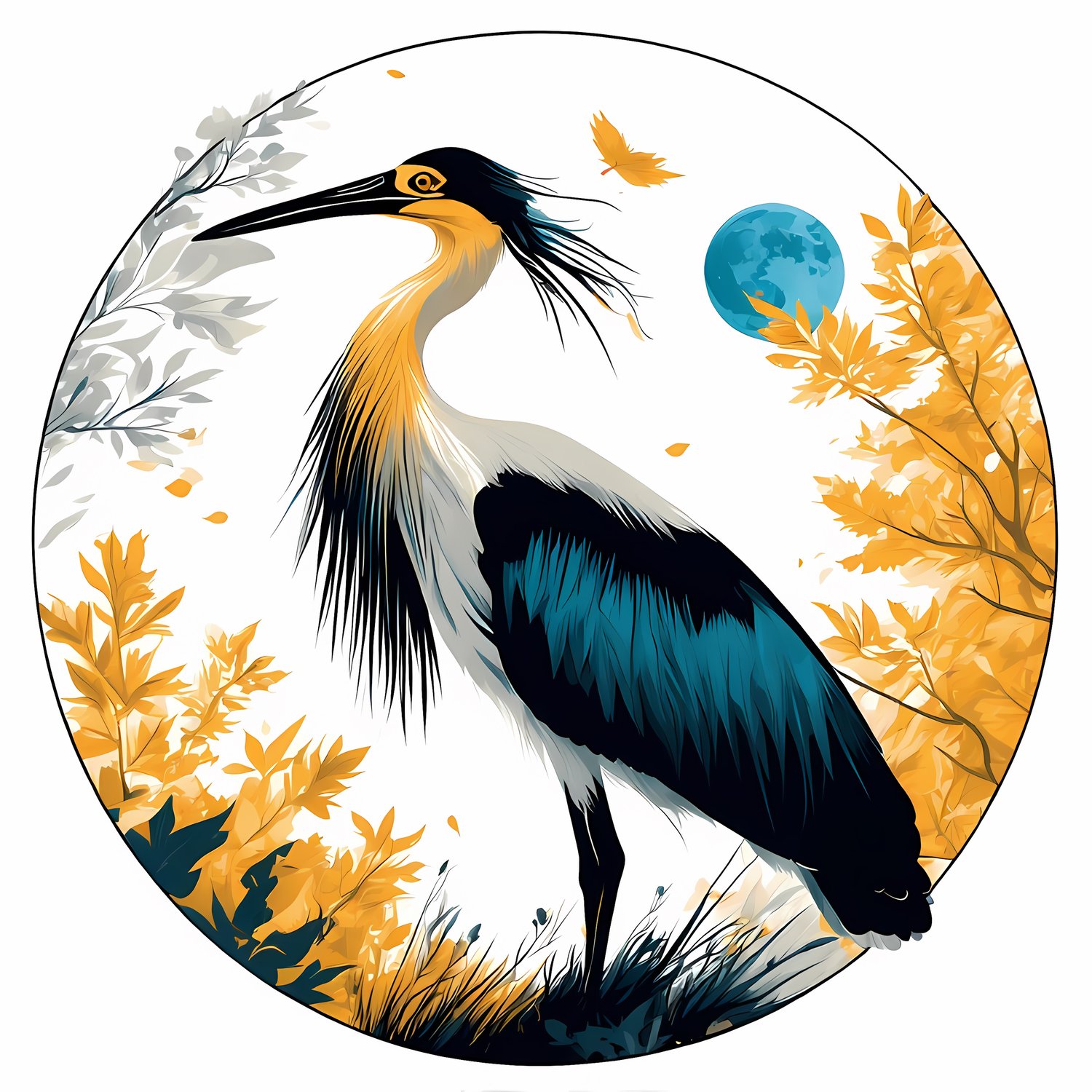 Amarae Art Digital art Junk journal stationary sublimation Hadada Ibis teal, yellow, black bird