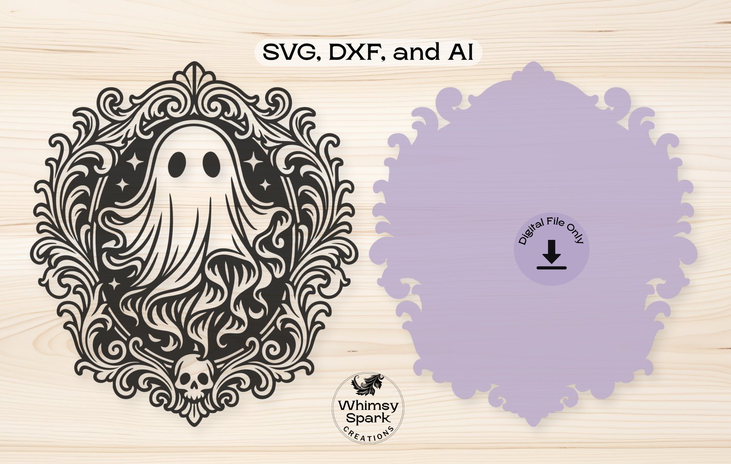 Cute halloween ghost svg file for laser anc cricut