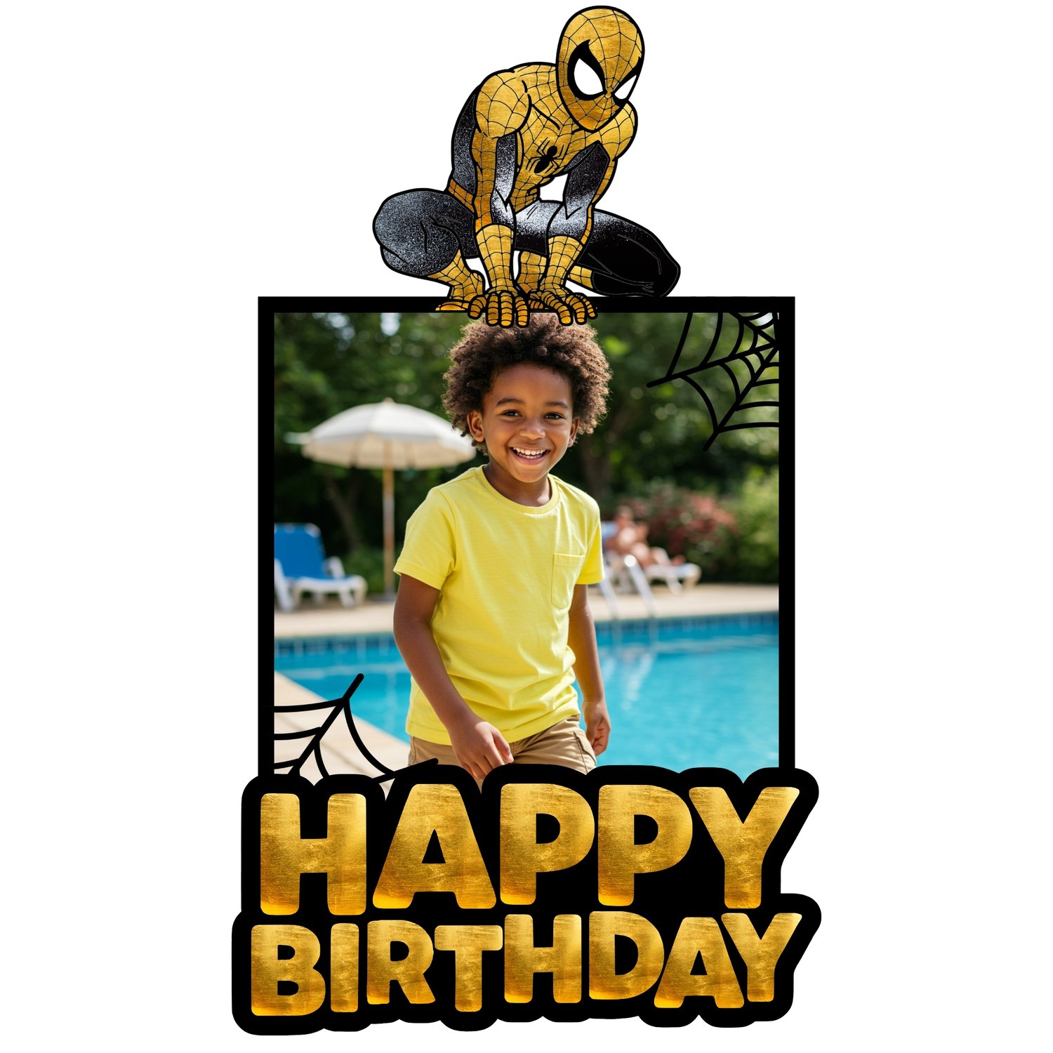 Spidey BDay | TTP Frame Canva - Unlimited Color Customization & Drag ...
