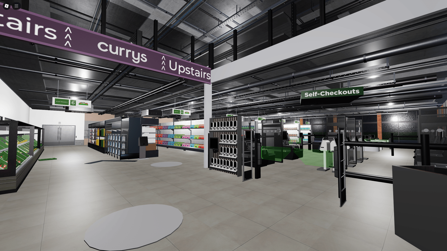 Staff briefing rooms, bakery, and maintenance areas in Roblox