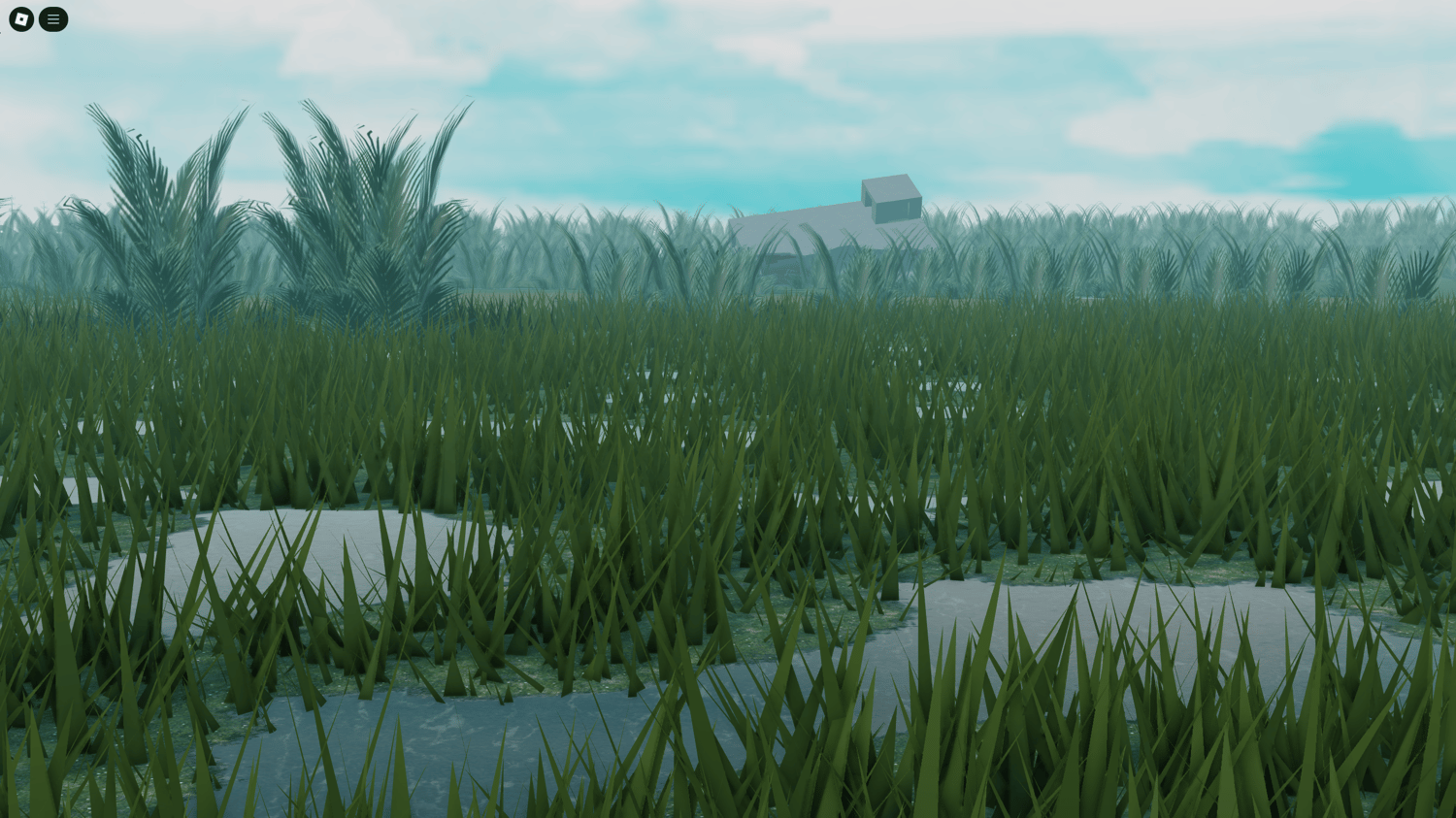 Military camp with supplies in Roblox Congo war zone map