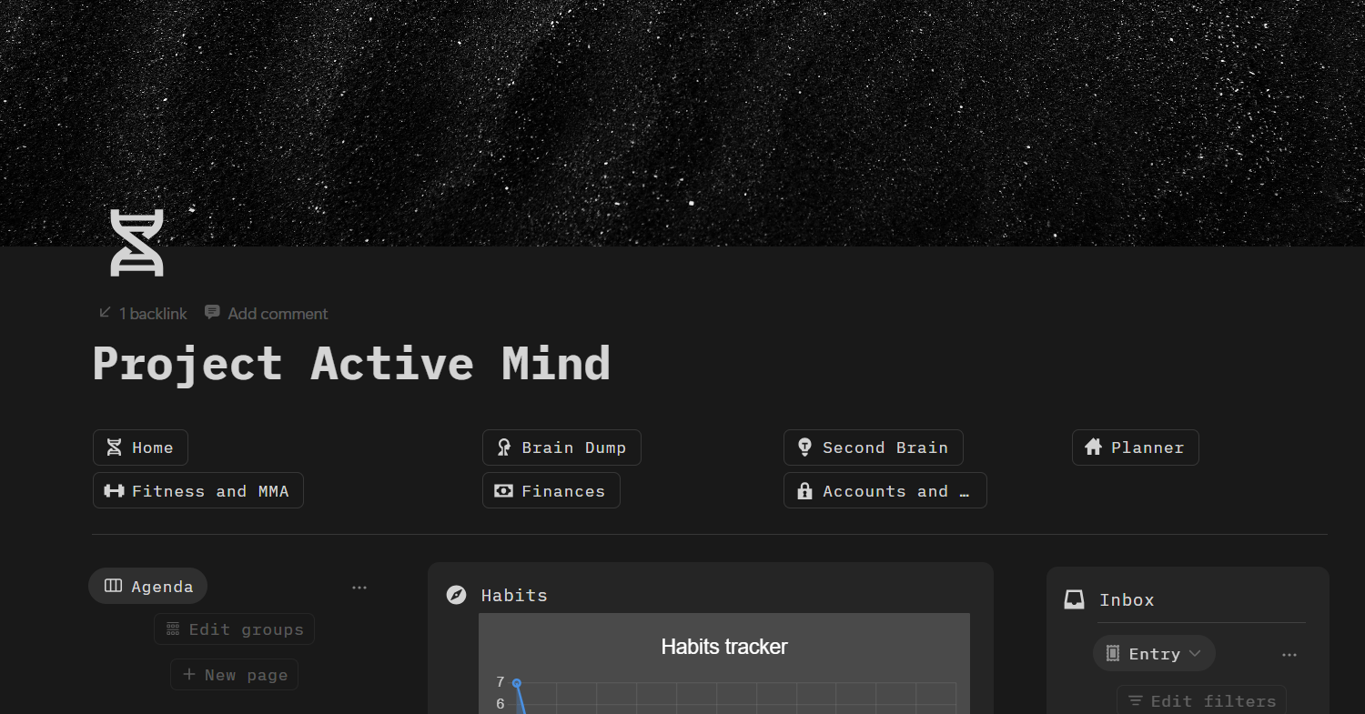 Project Active Mind Notion Template | Productivity Planner & Task ...