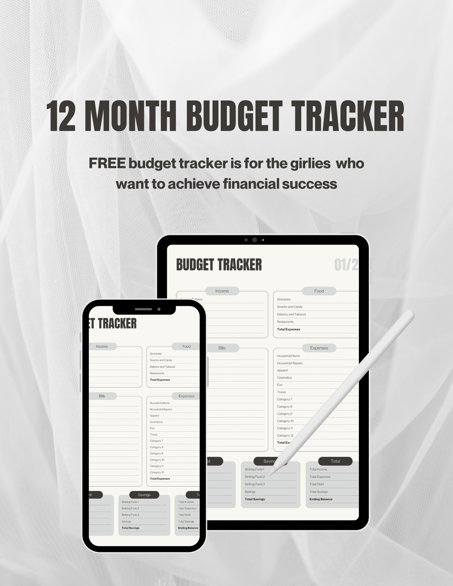 12 MONTH BUDGET TRACKER - FREE - Payhip