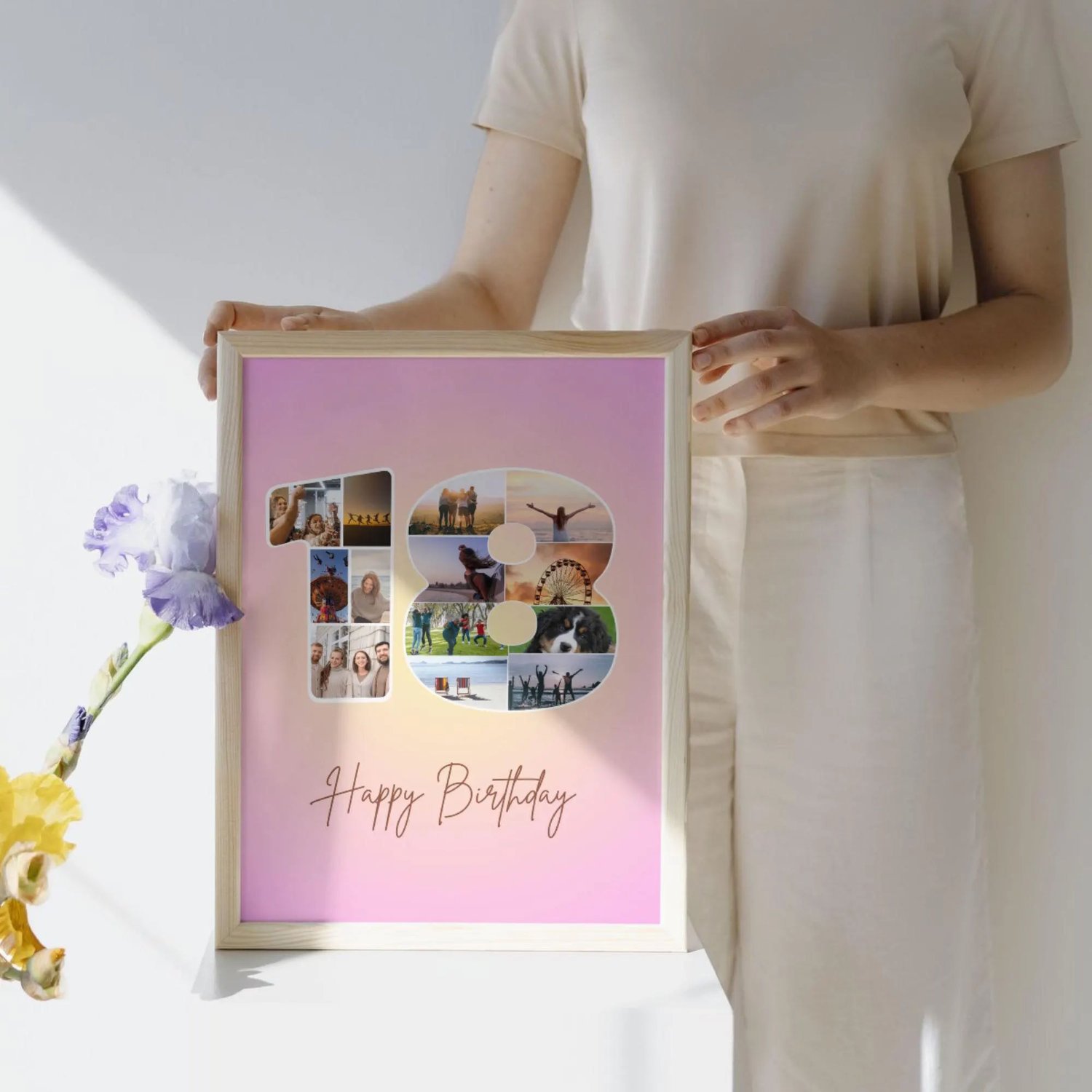 Happy Birthday Photo Collage Poster Gift
