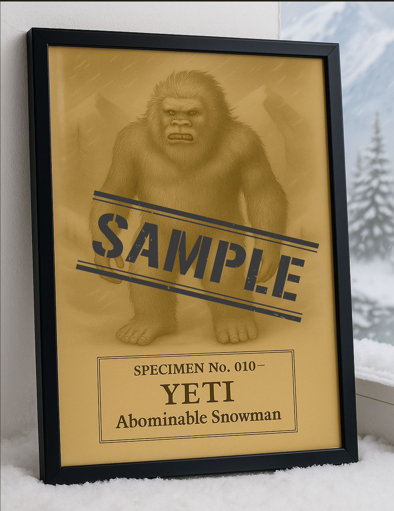 Specimen No. 010 — Yeti Vintage Cryptid Art Print (8"x10")