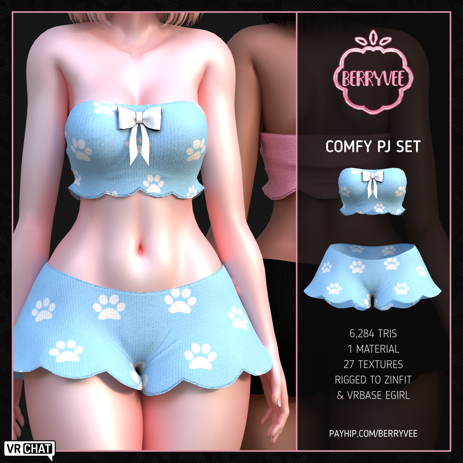 COMFY PJ SET | RIGGED | VRCHAT ASSET