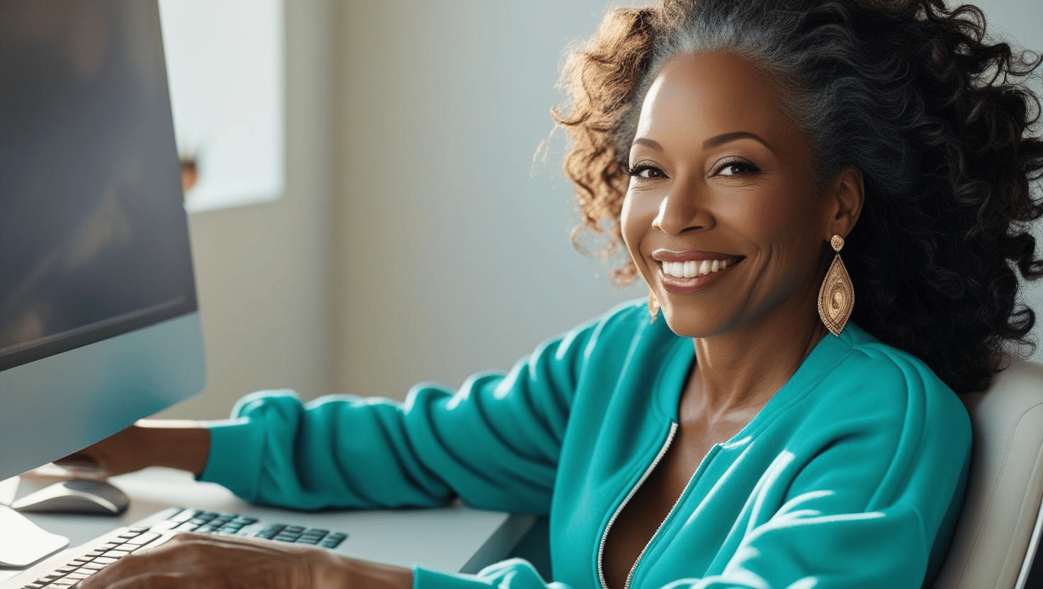 This is great. Can you create an image that complements this post with an aafrican american woman at the computer