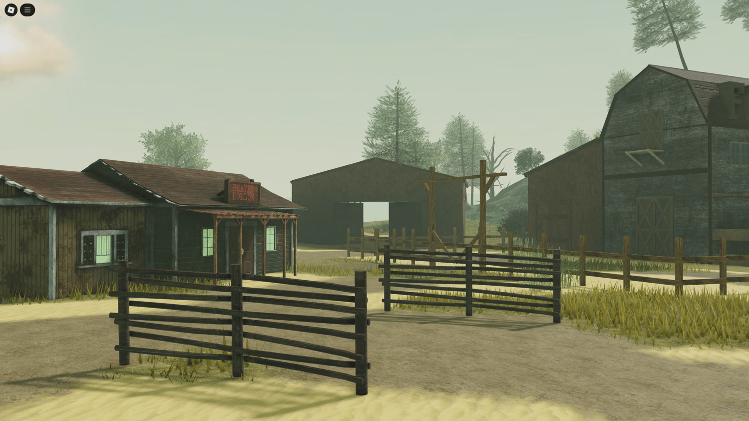 Roblox docks and trading port along riverfront