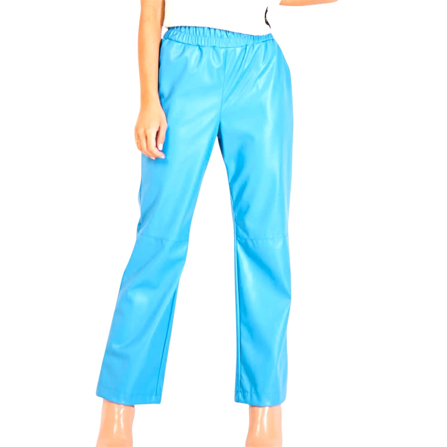 Stylish Women's pants collection featuring flare, straight-leg, and high-waisted designs in corduroy, eco-leather, and soft denim-look fabrics.