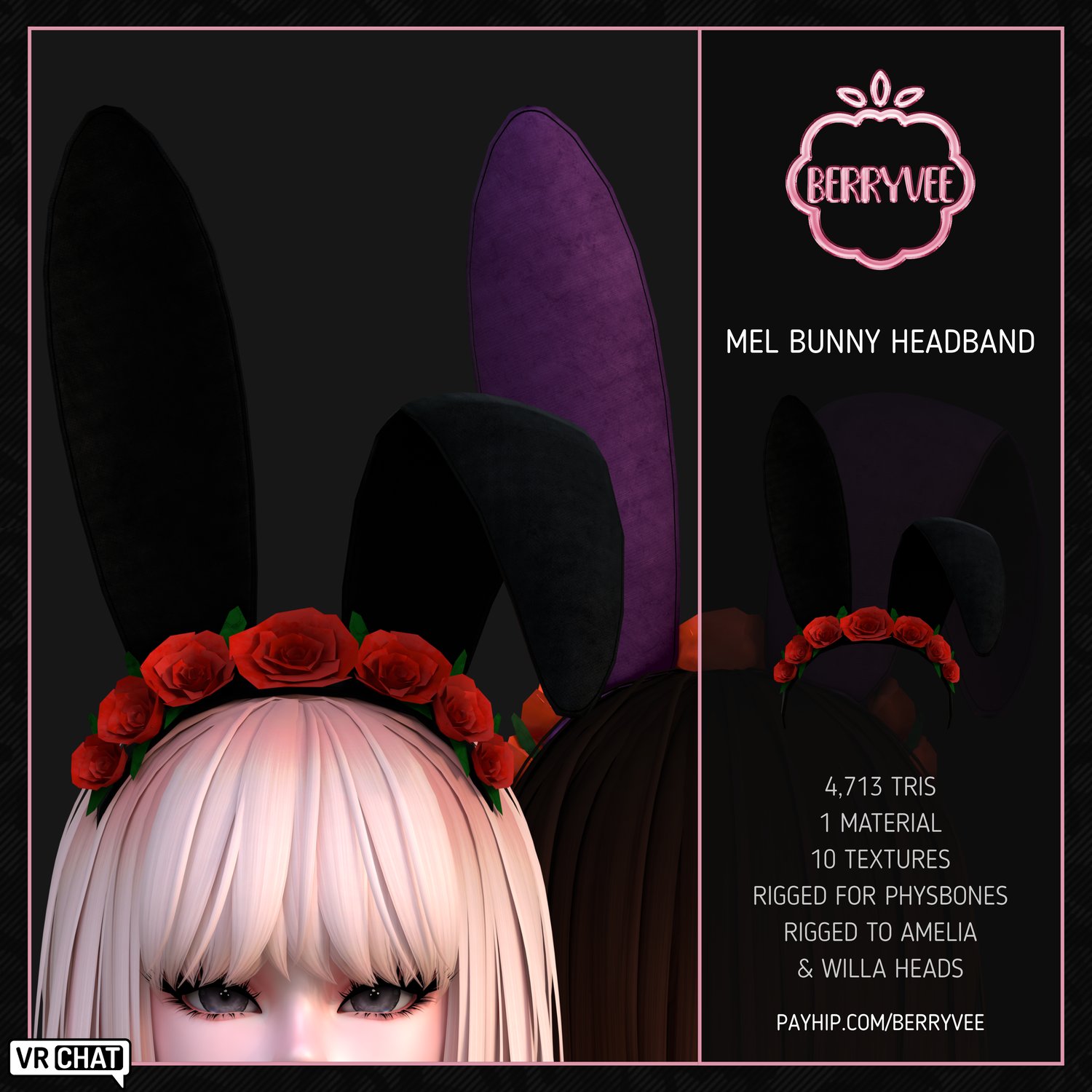 MEL BUNNY HEADBAND | RIGGED | VRCHAT ASSET