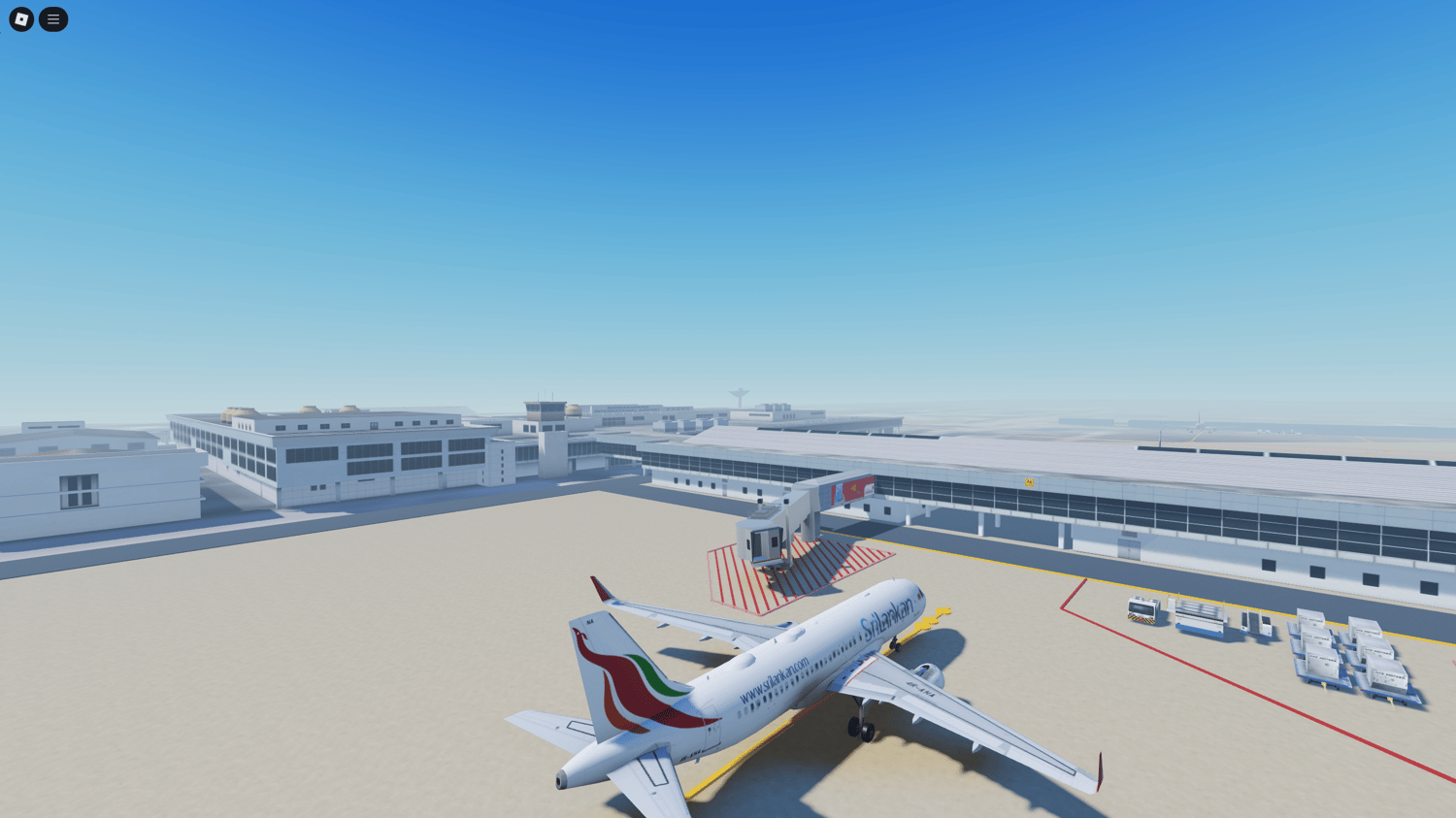 Roblox airport hangars with high detail and lighting