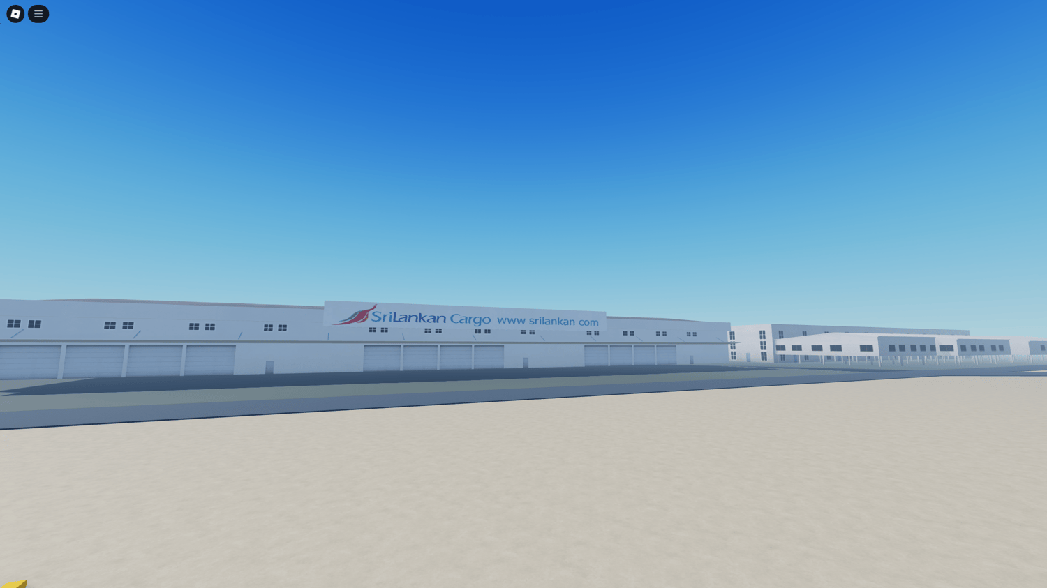 Static airplanes at Roblox Bandaranaike airport scene