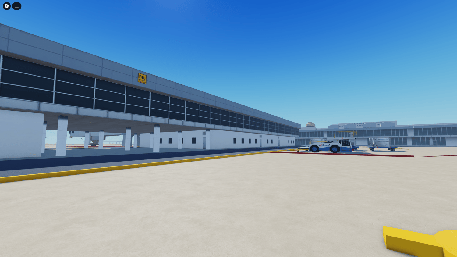 Realistic runway and taxiway in Roblox airport game