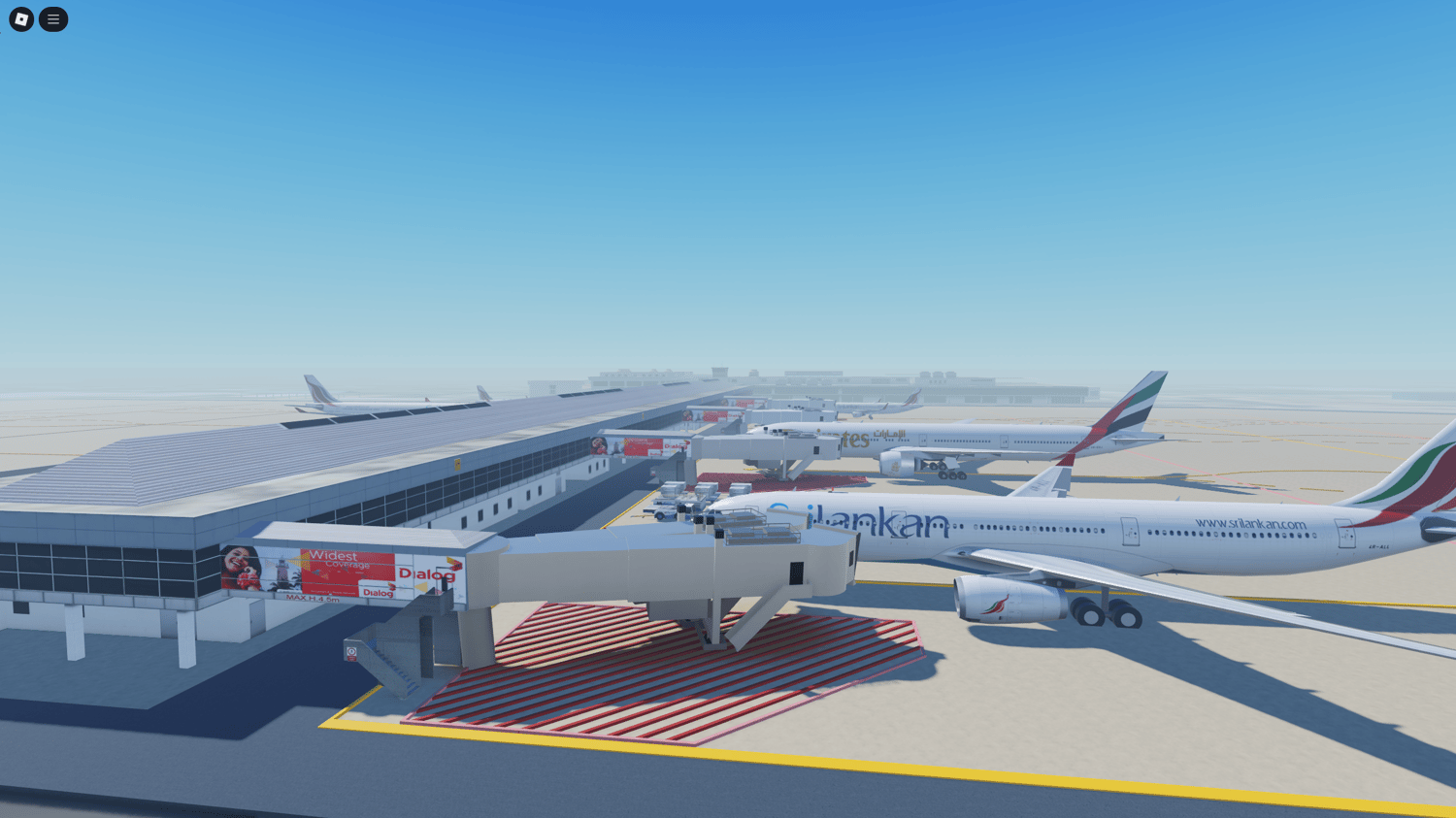 Roblox map showing airport lighting and layout
