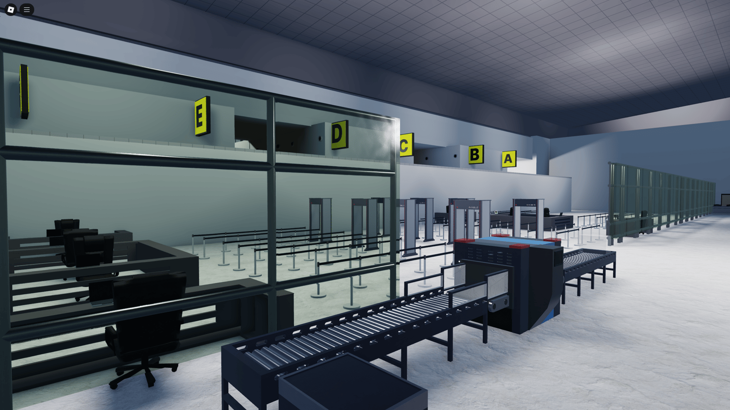 Check-in gates and seating at Nigerian Roblox airport