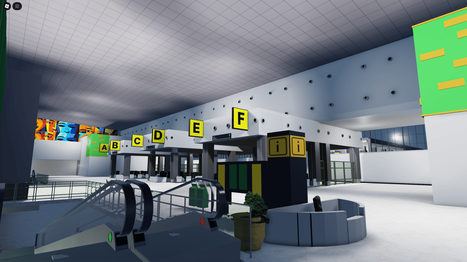 Roblox Nigerian airport terminal with detailed interior