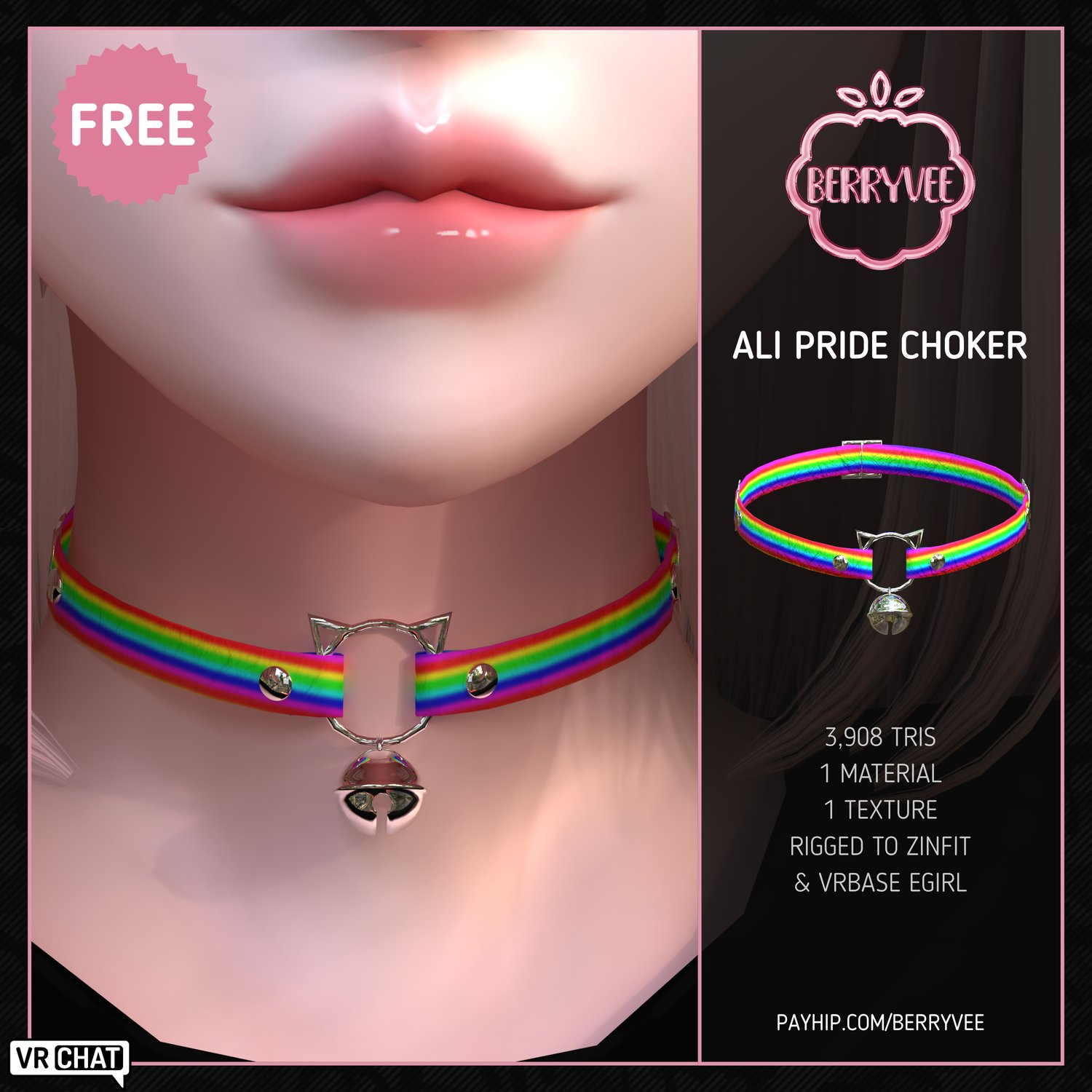 ALI PRIDE CHOKER | RIGGED | VRCHAT ASSET [FREE]