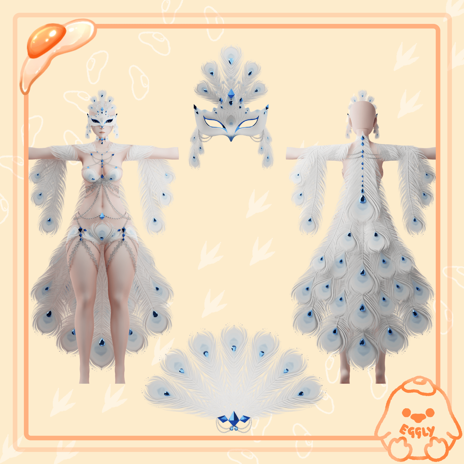 Aurora: White Peacock Outfit 