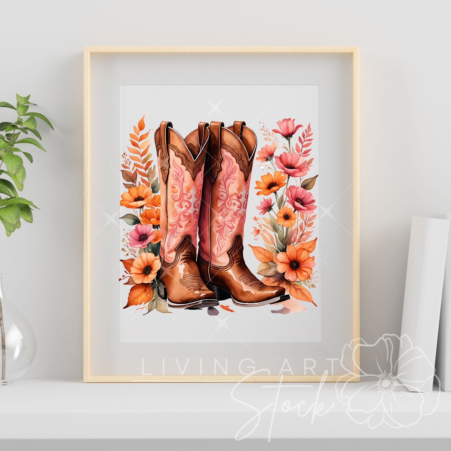 Cowgirl Boots Transparent PNG printable art
