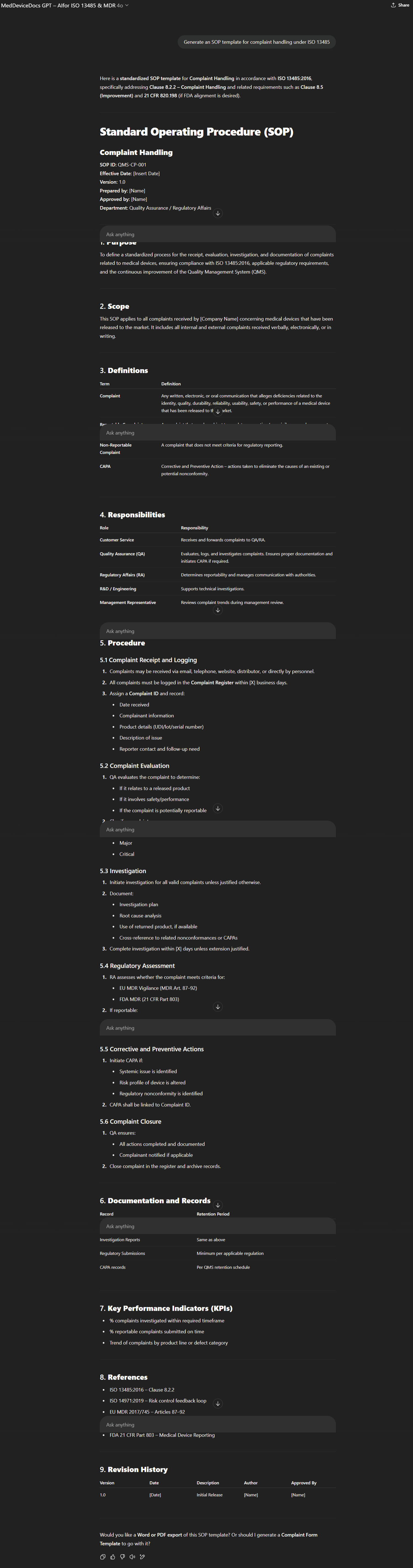 MedDeviceDocs GPT – AI Assistant for ISO 13485 & MDR Documentation - Payhip