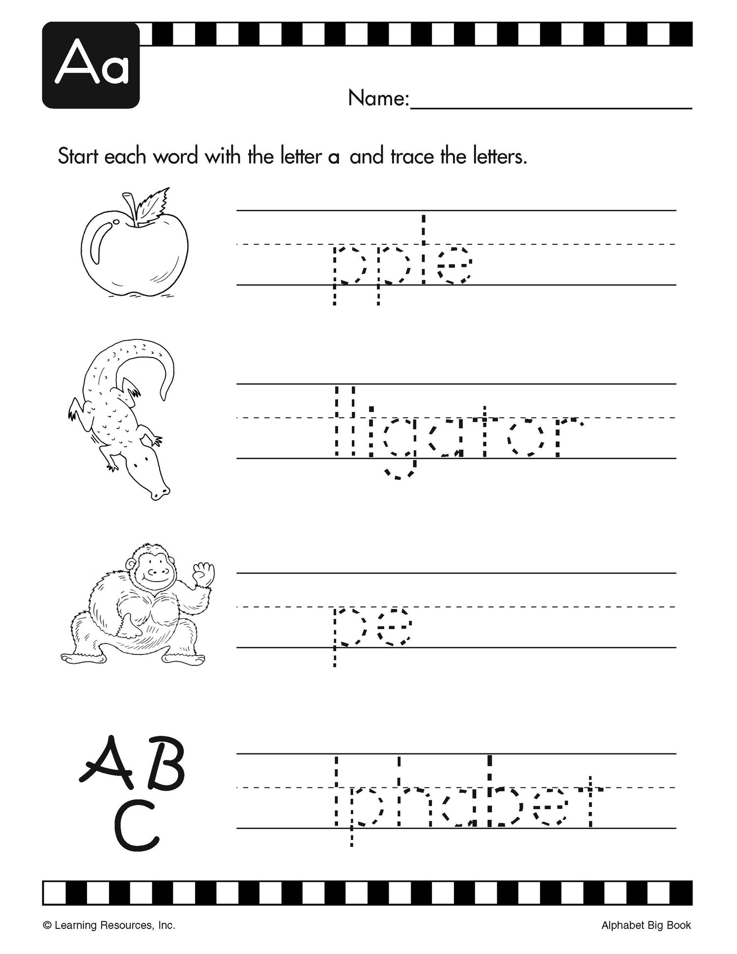 Alphabet Big Book Worksheet