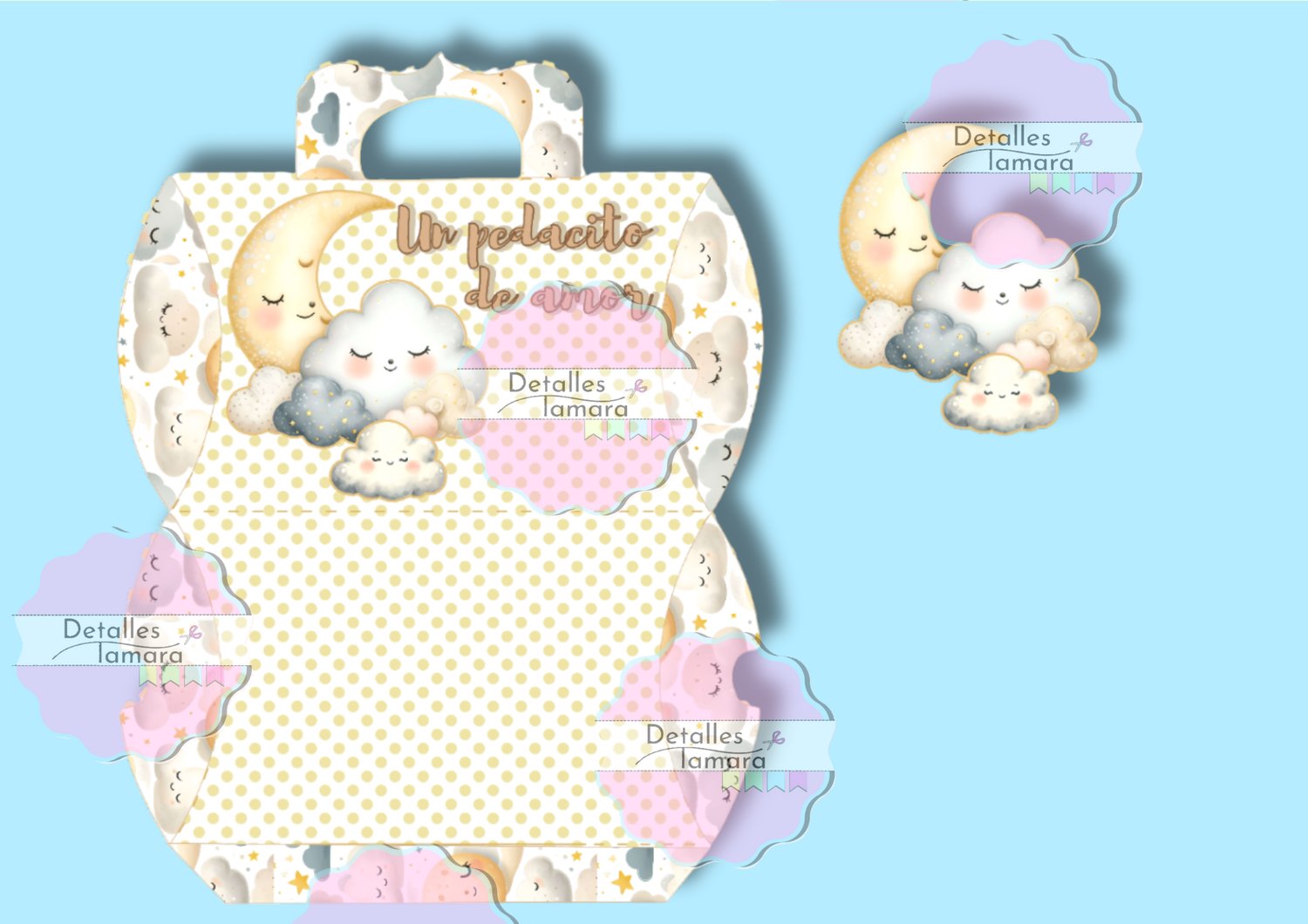 CAJA ALMOHADA PLANTILLA CUMPLE  MES
