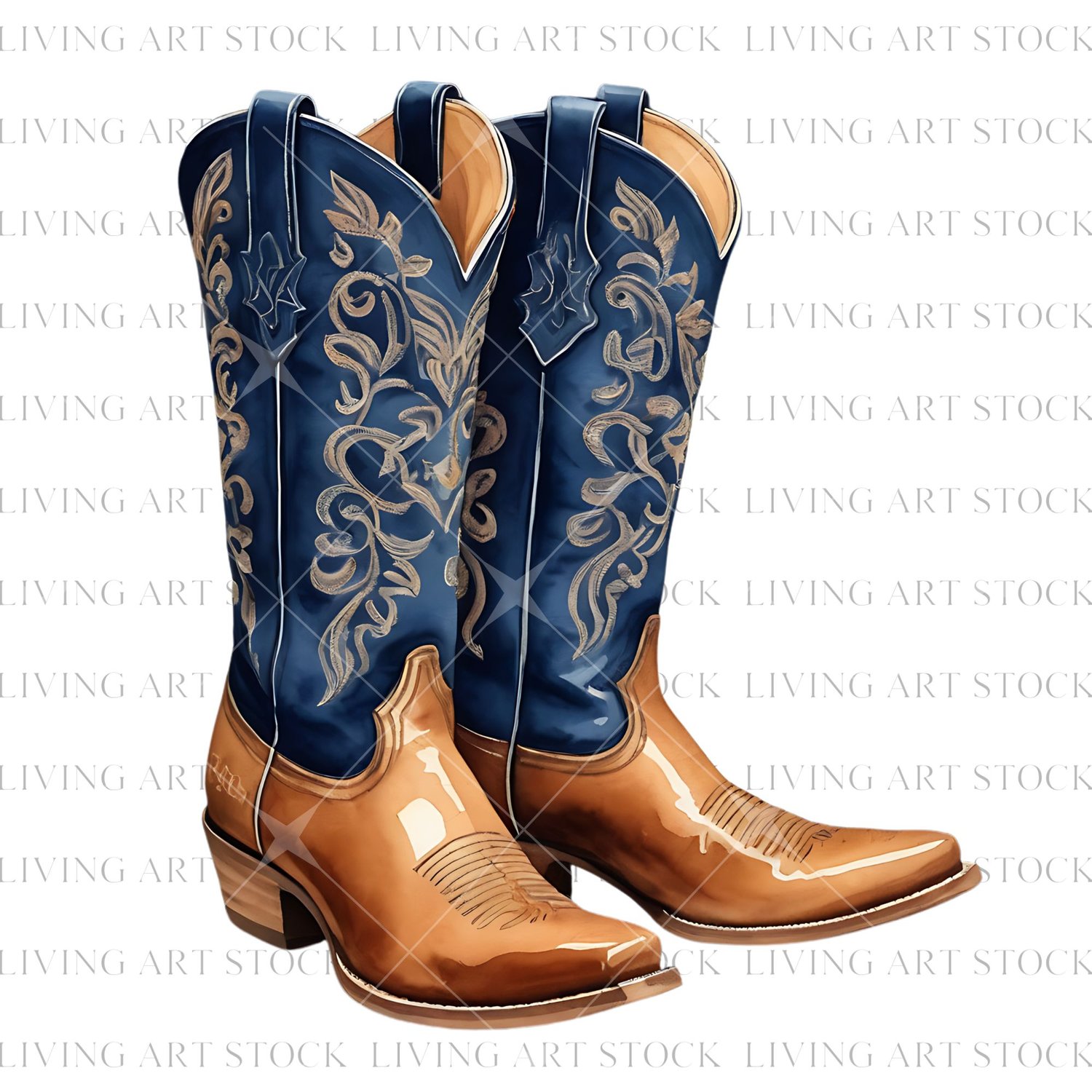 Transparent PNG watercolor cowgirl boots