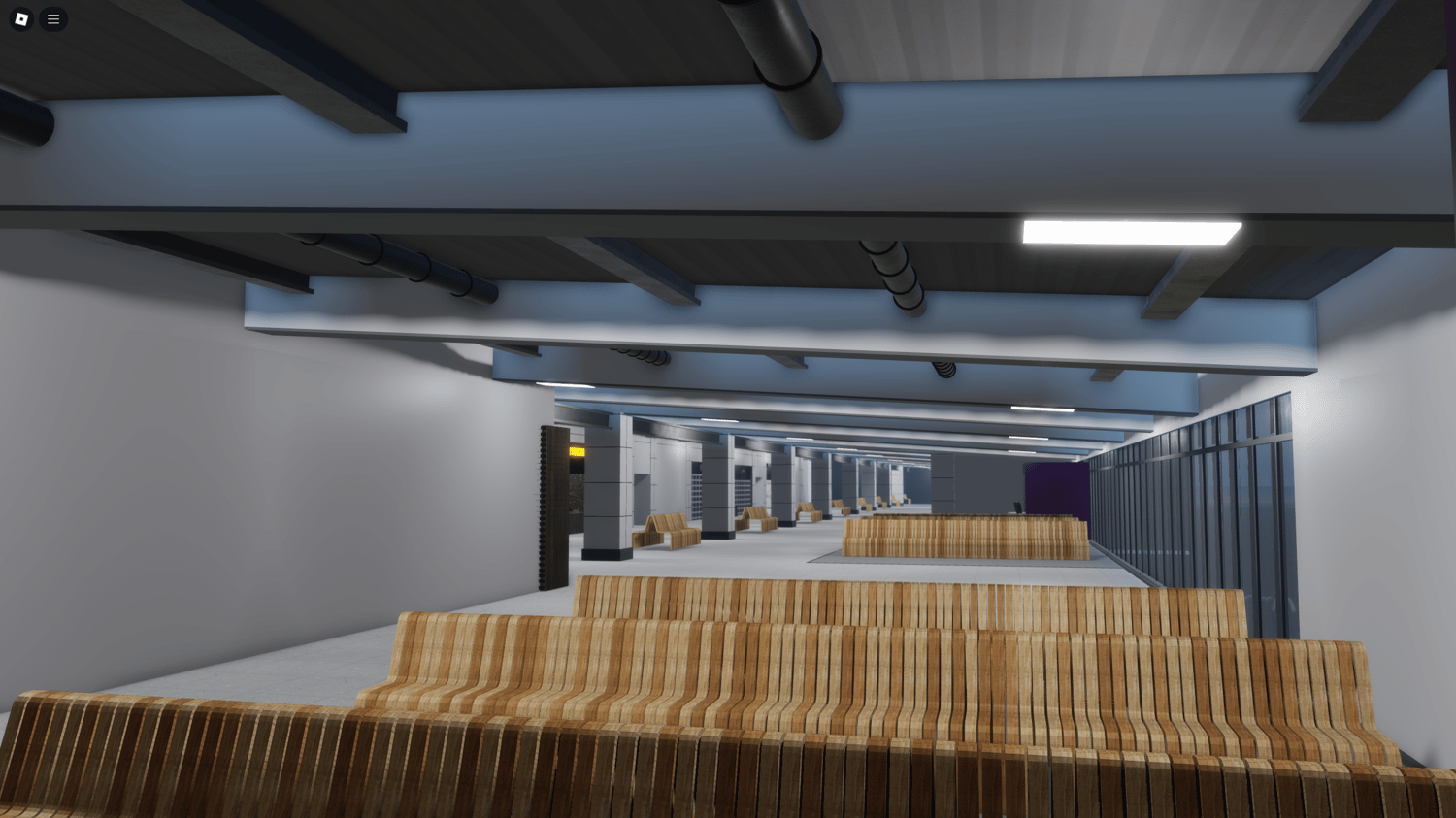 Stores and shops inside UK-themed Roblox airport