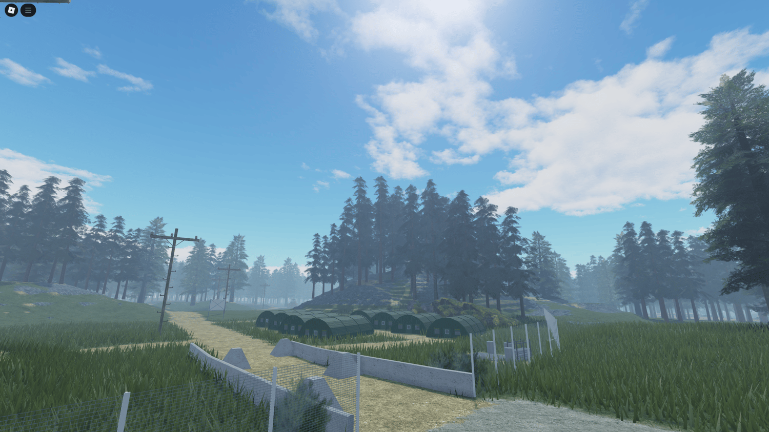 Entry gate and checkpoint zone in Roblox training area