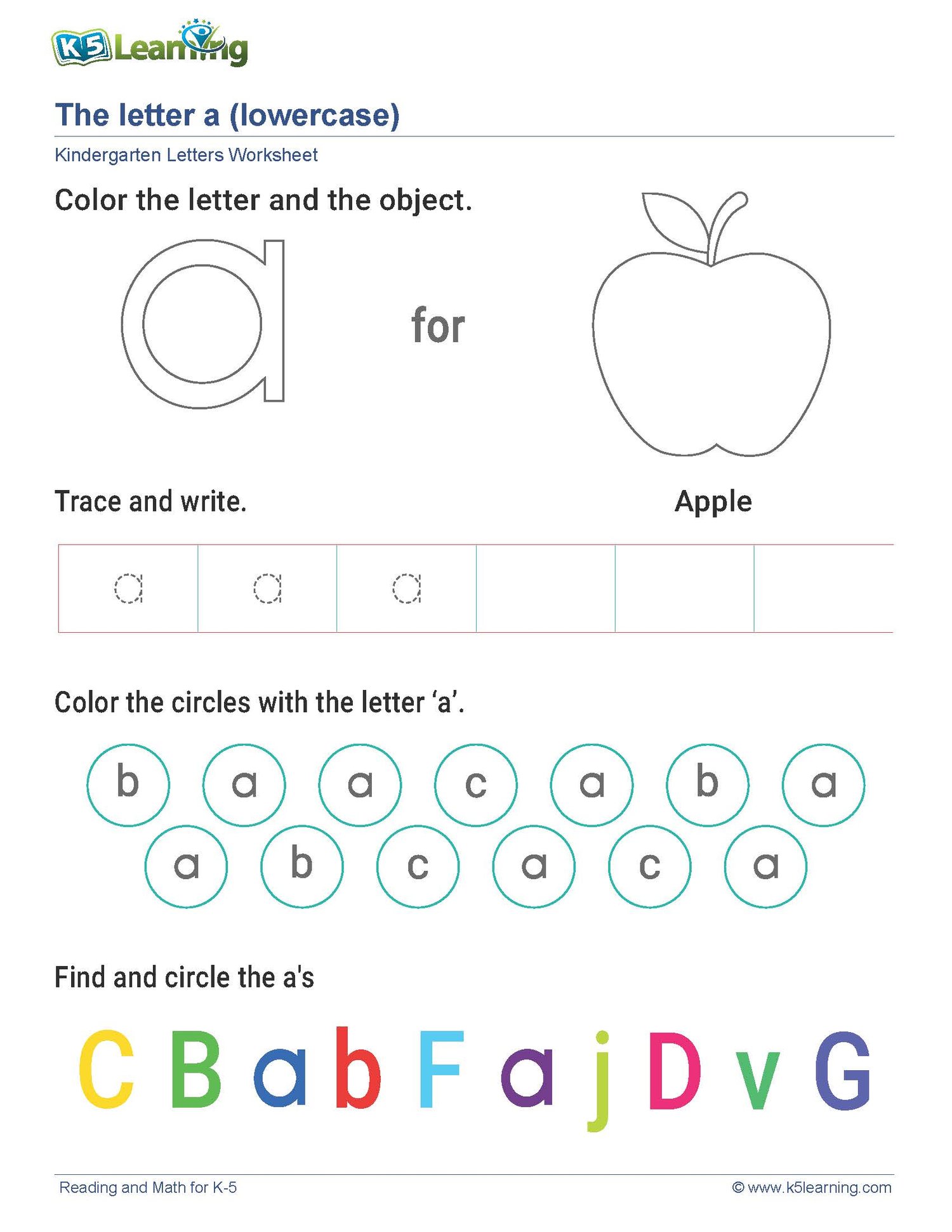 ABC Worksheet for Kindergarten