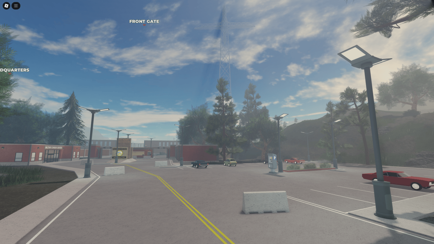 Parade square and soldier formation zone in Roblox map