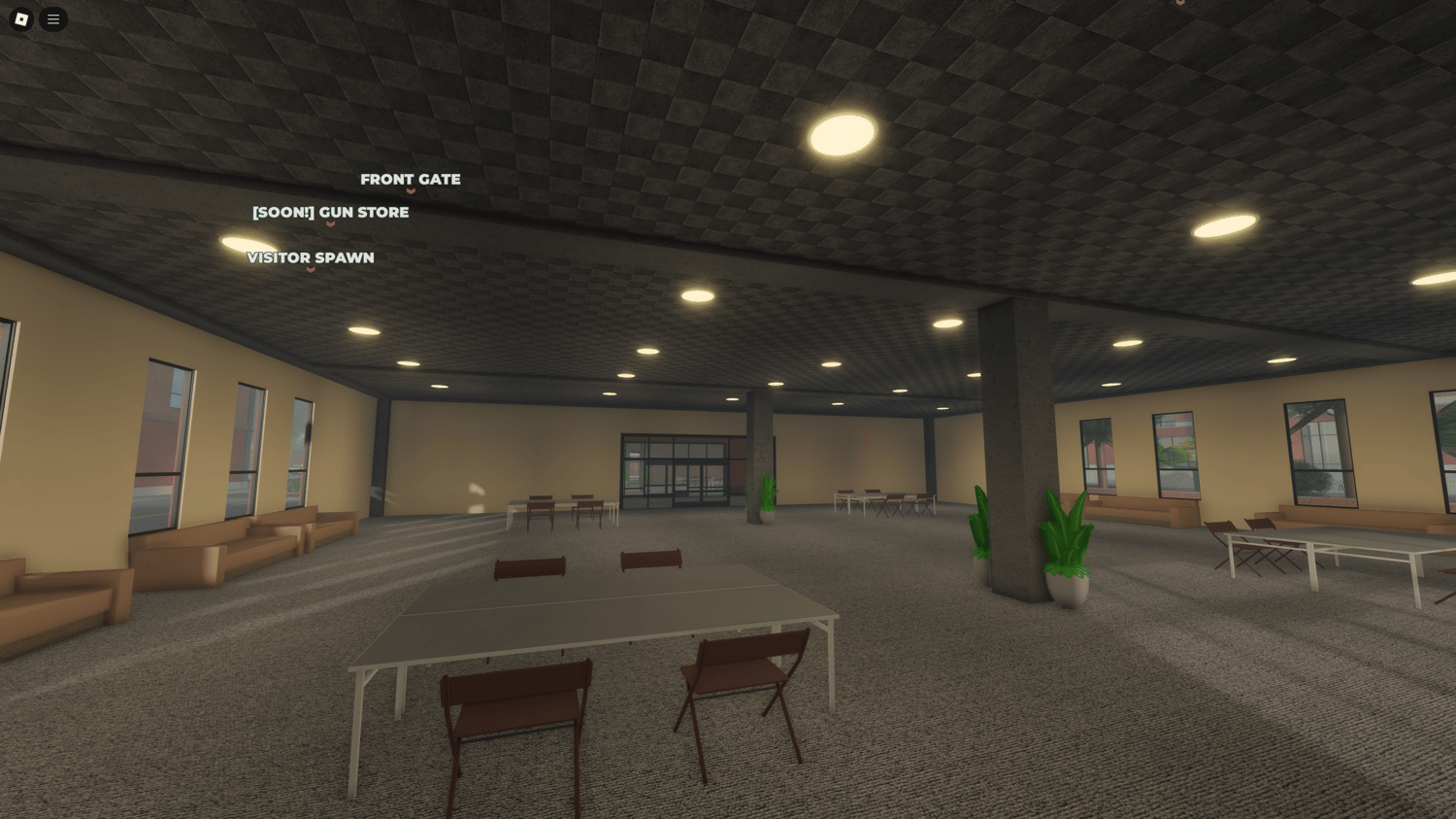 Fort Carson Roblox map with visitor center and training grounds