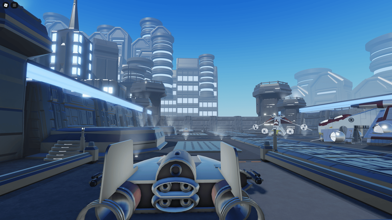 Interior spawn room with beds and hallways in Star Wars RP map