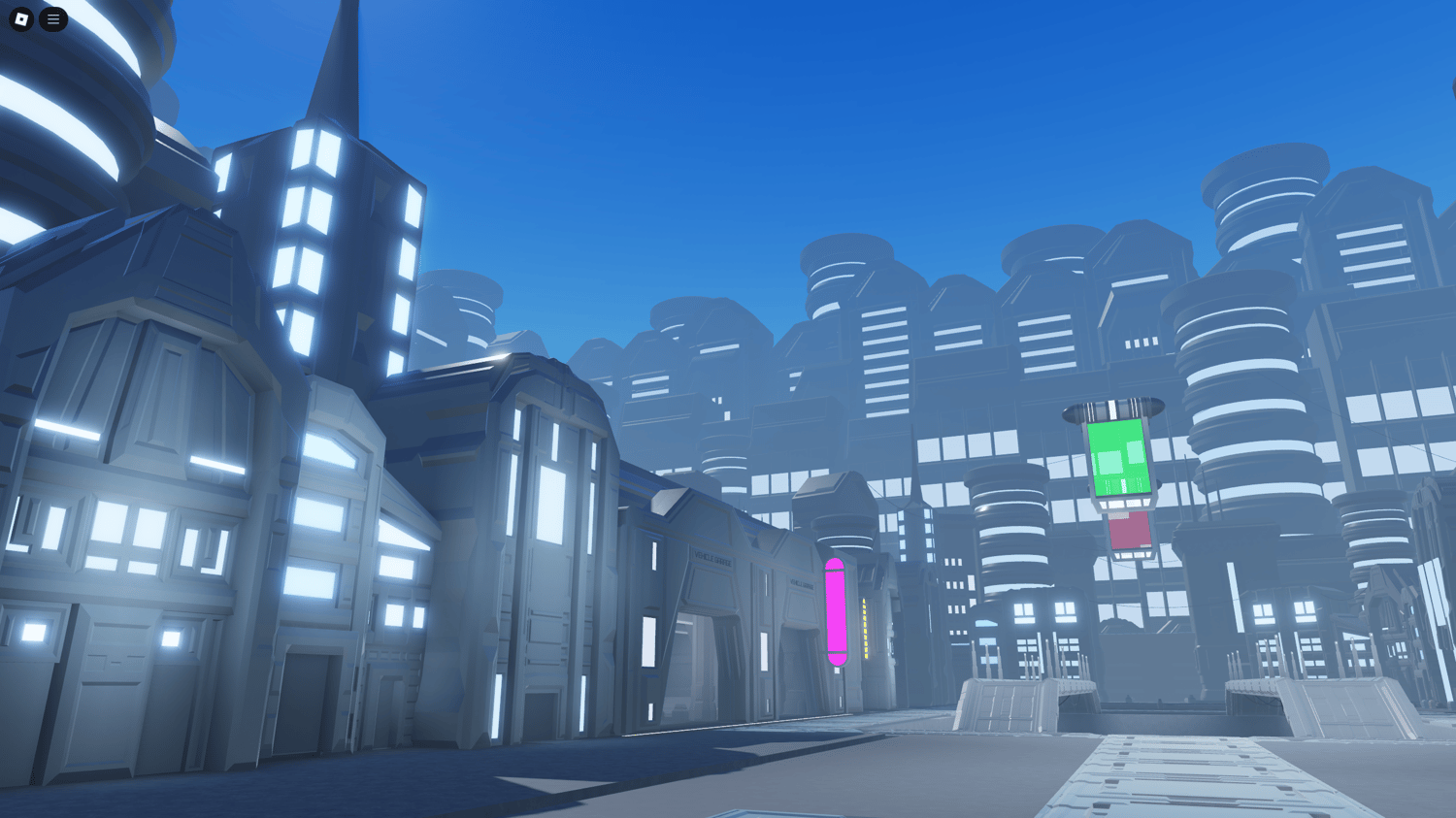 Training pads and officer ranks zone in Coruscant Roblox map