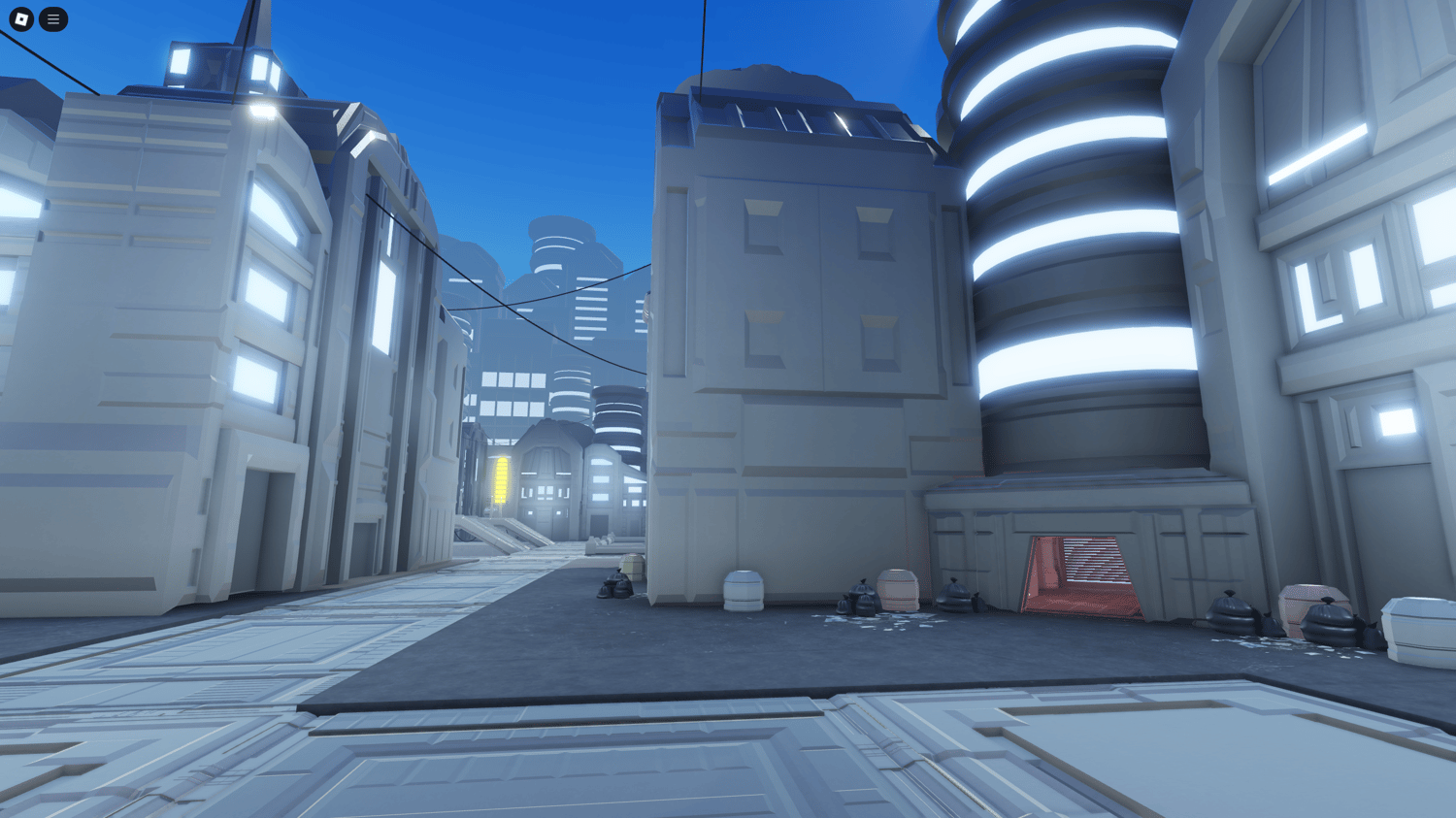 Weapon shop system in sci-fi Coruscant-themed game map
