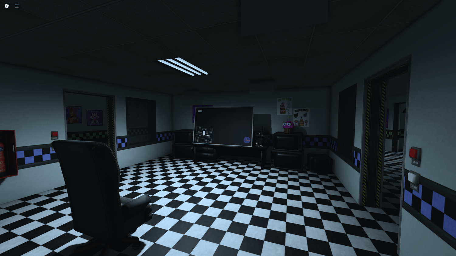 Kitchen and storage rooms in Freddys pizzeria Roblox build