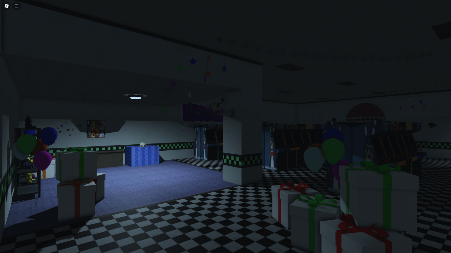 West and East hallways leading to the office in FNaF-style game
