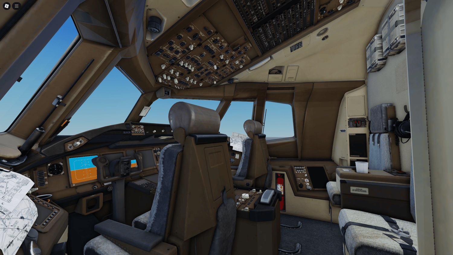 Mood lighting inside Roblox plane with HQ textures