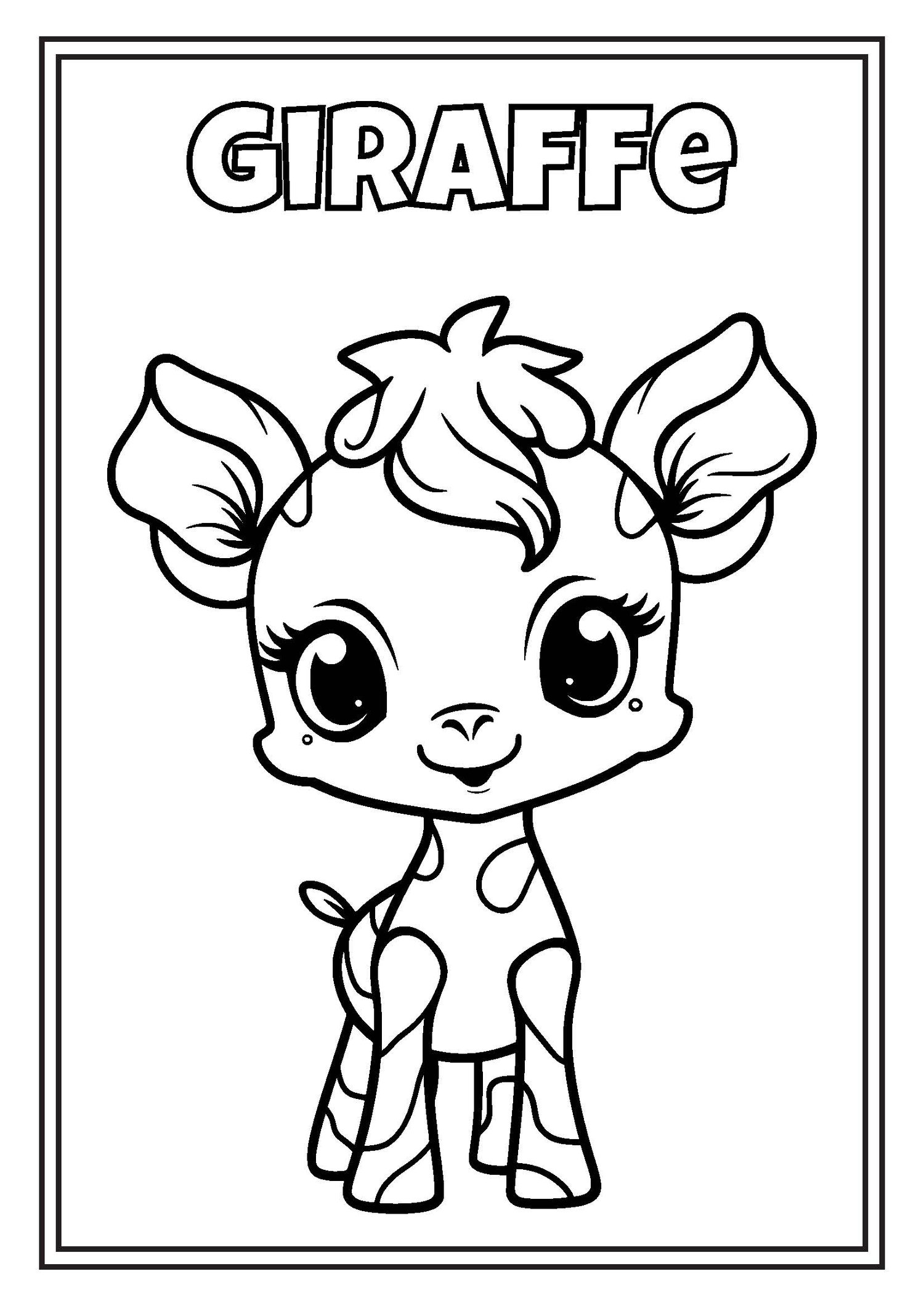 Baby Animal Coloring Worksheets in Grayscale Lined Illustrations