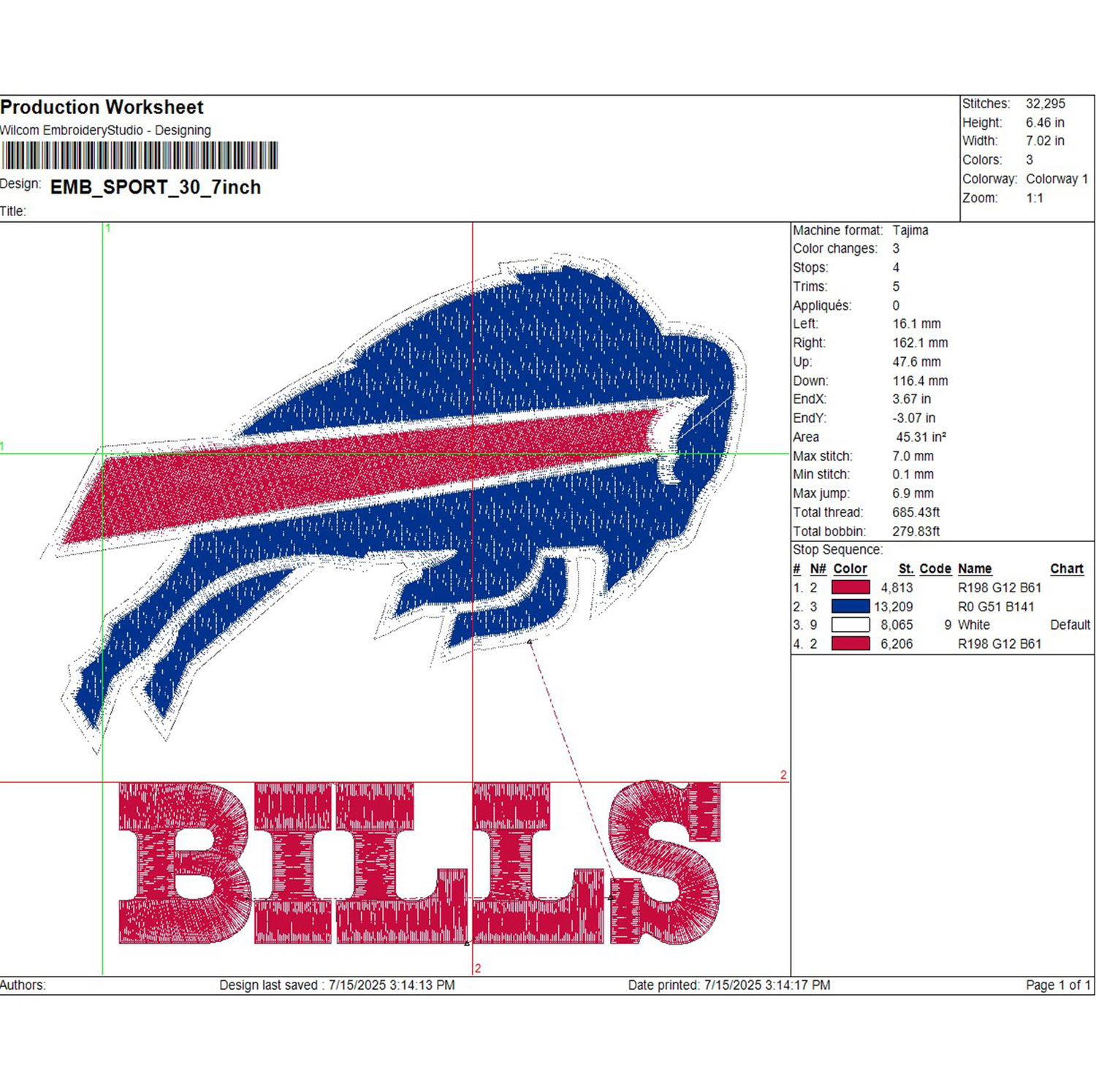 Buffalo Bills Football Embroidery files, Bills NFL Logo Embroidery ...