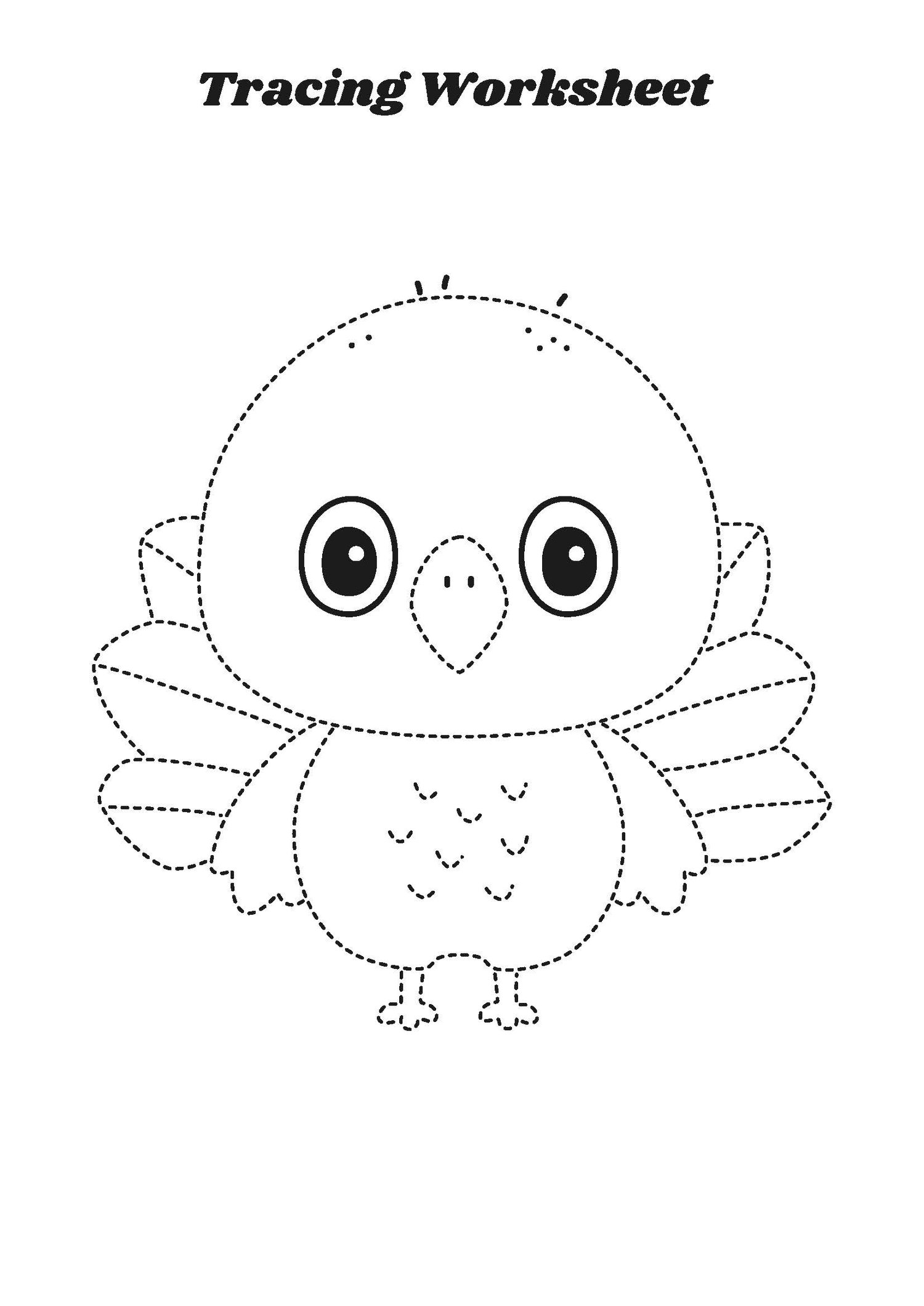 Black Simple Lined Tracing Worksheet