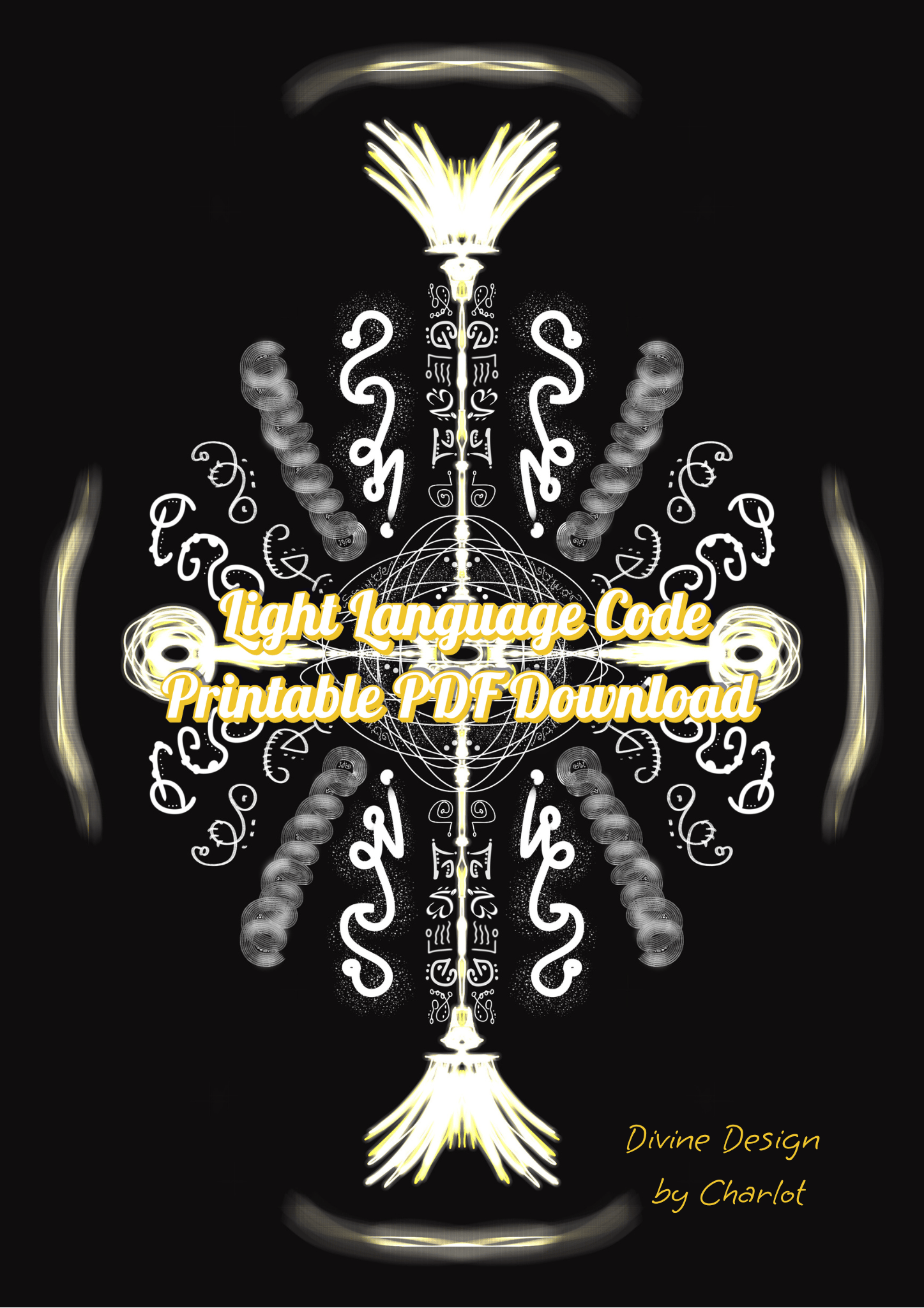 Sacred Light Language design radiating divine white-golden Source energy.