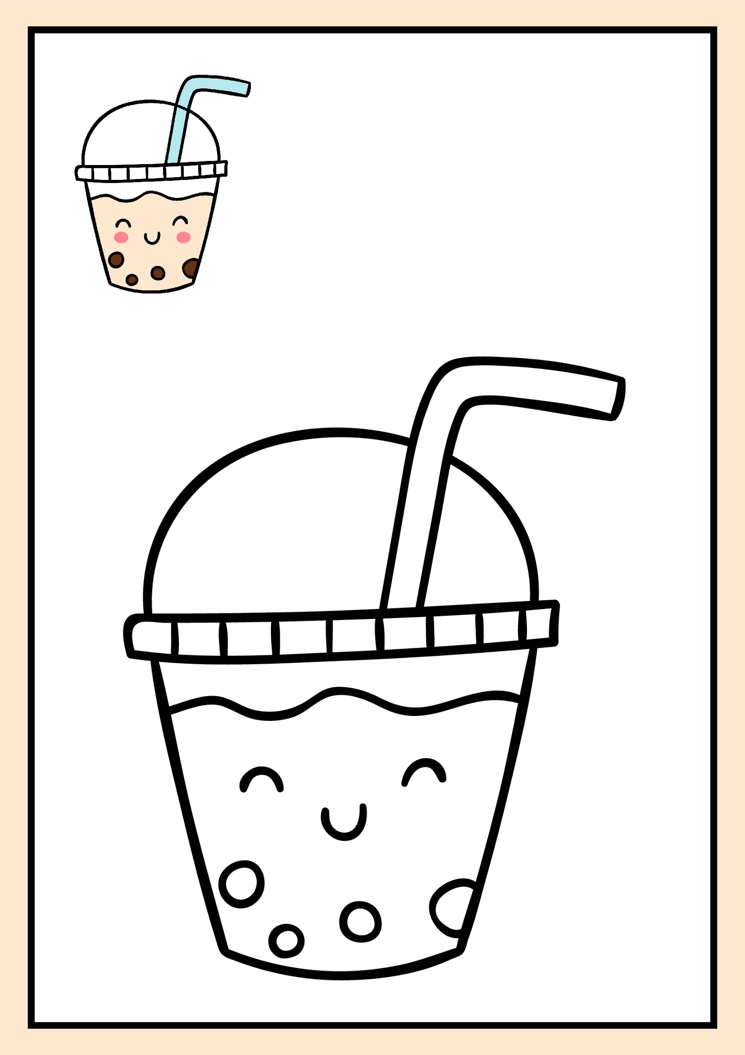 Kawaii Food Coloring Worksheets in Colorful Illustrative Style