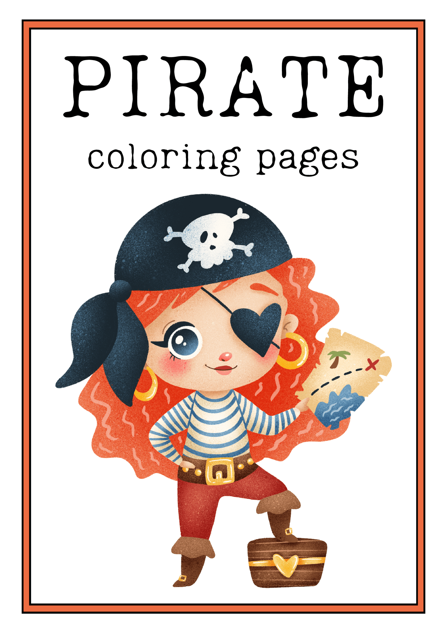 Pirate Coloring Worksheets in Grayscale Cartoons