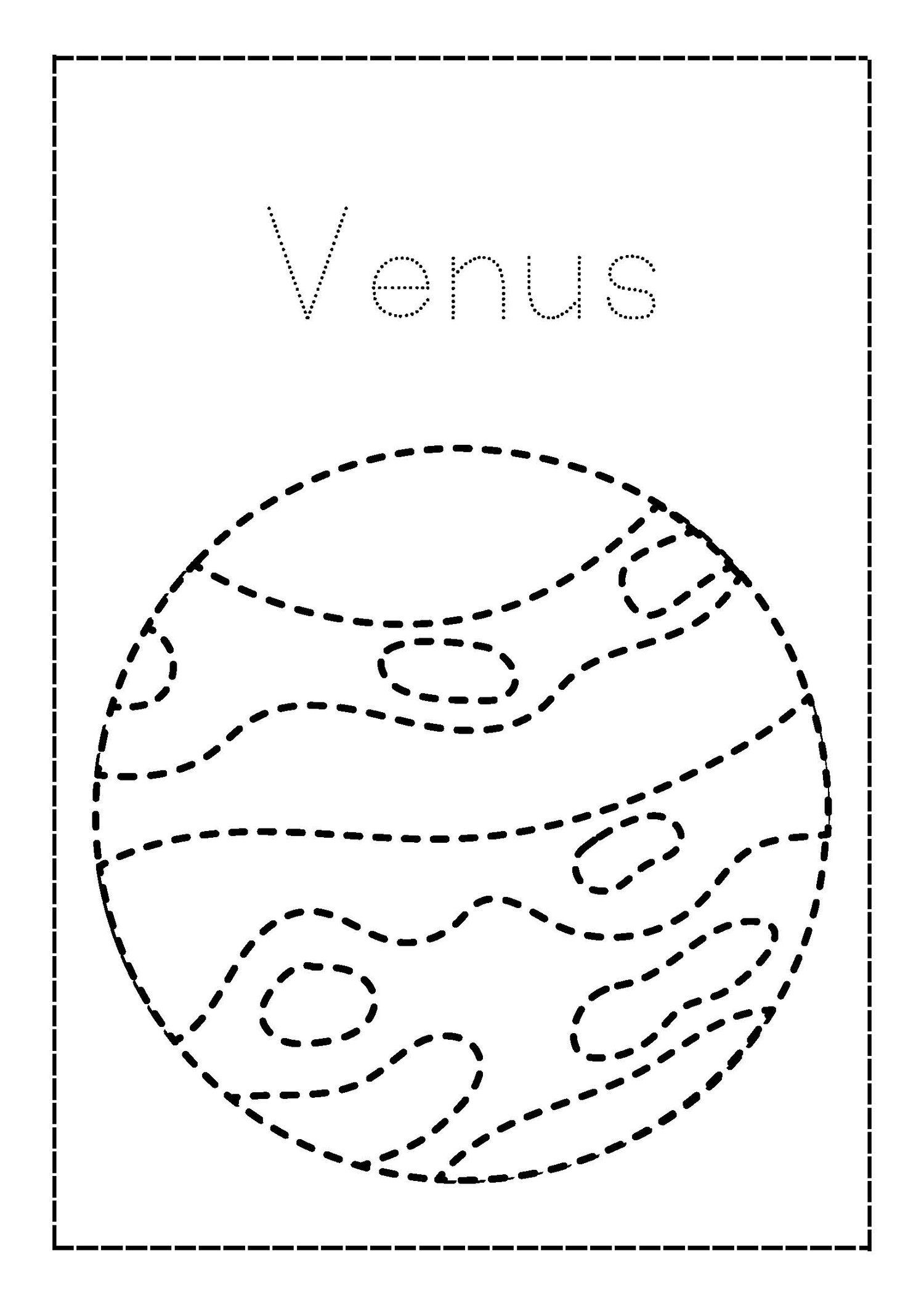 Colorful Solar System Tracing Worksheets