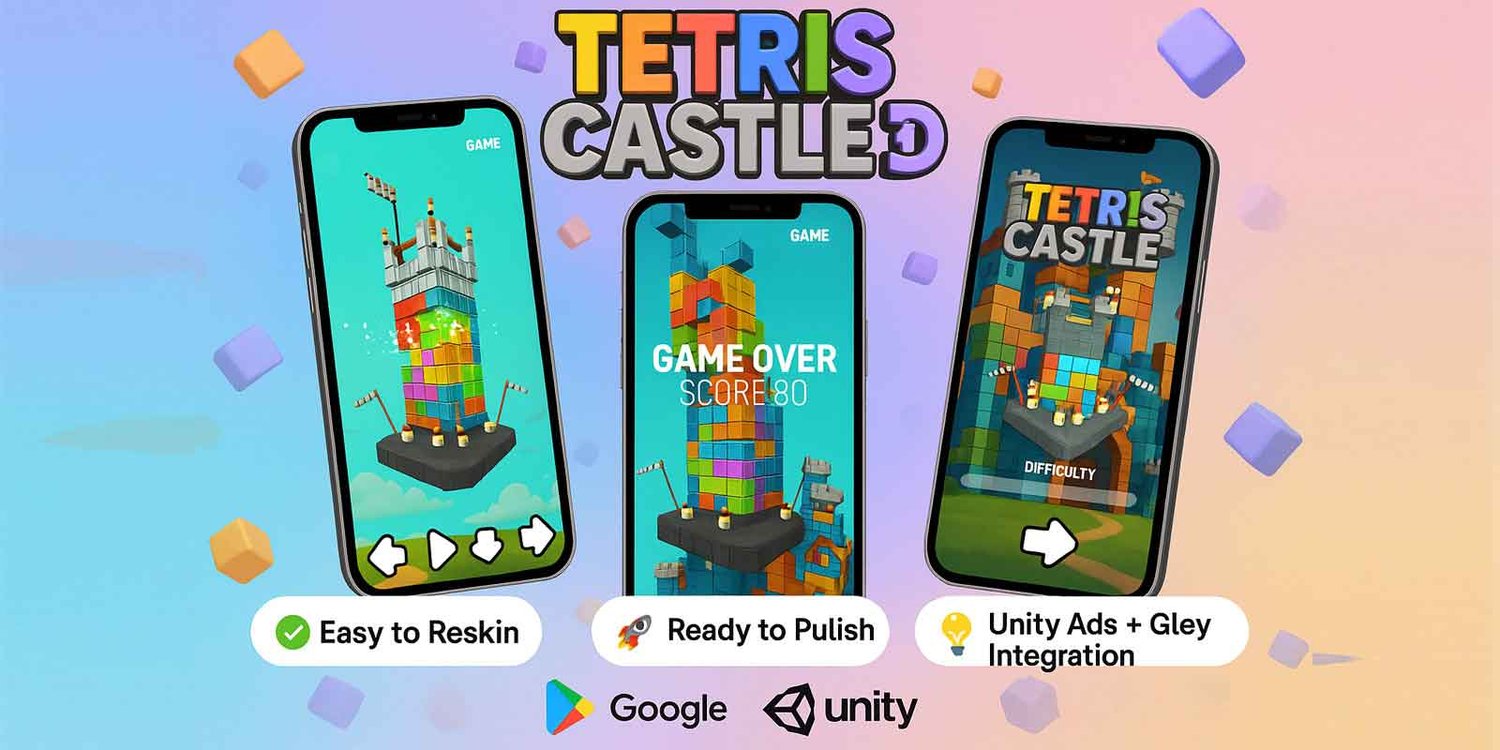 Tetris Castle 3D unity 3d puzzle game template