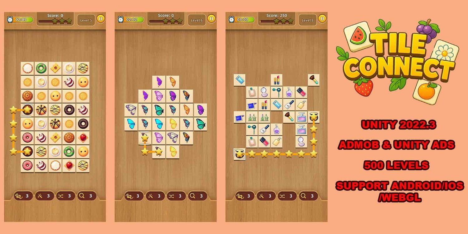 Unity 2D Puzzle Game Template unity matching game unity tile connect game 2d puzzle game unity